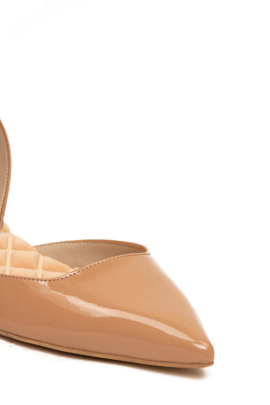 Jackie Vegan Leather Slingback Flats for Women | Nude Patent Leather Comfortable Ballet Shoes | Perfect for Office, Wedding & Casual Outfits