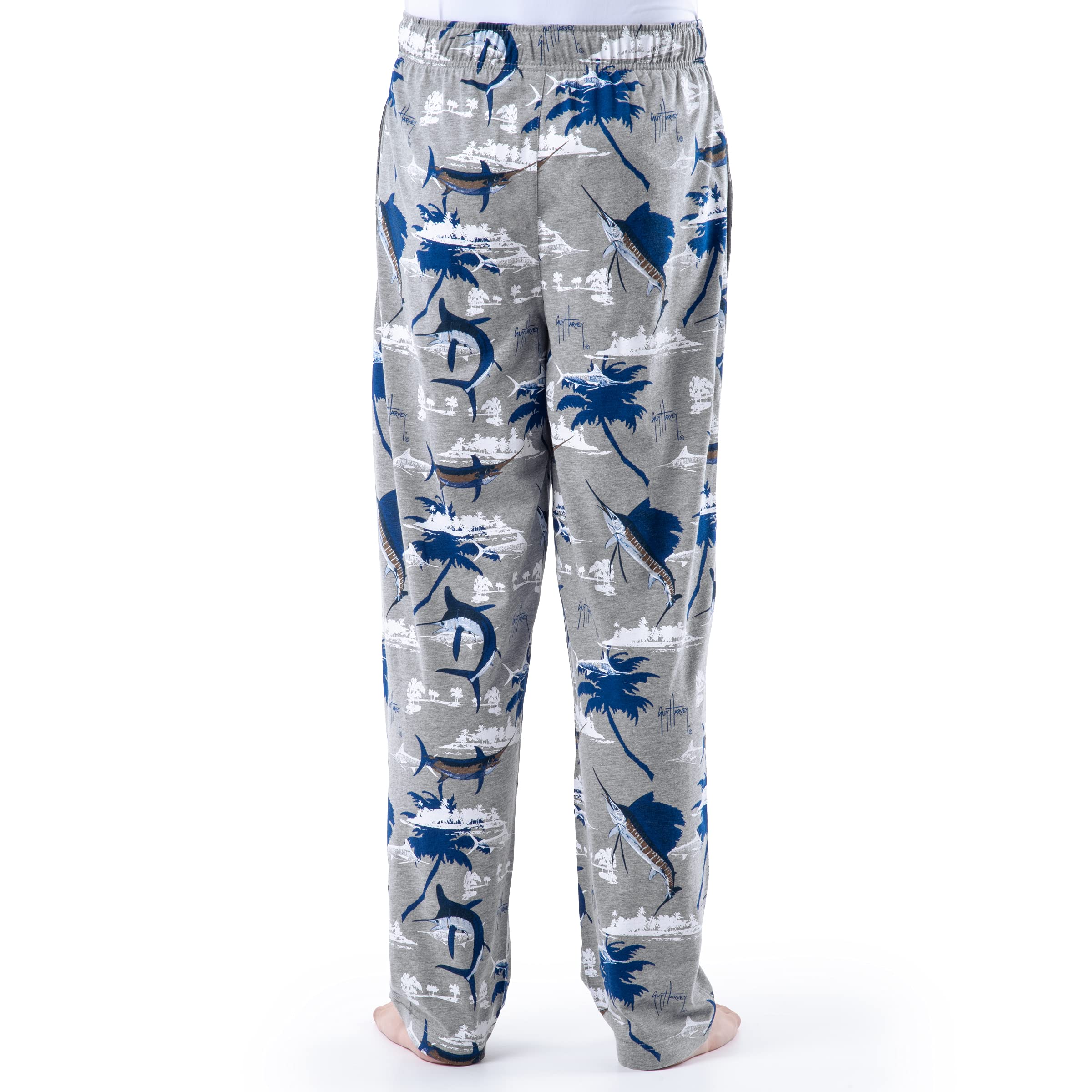 Guy Harvey Men's Jersey Knit Sleep Pants - Soft Cotton Lounge Pants for Men, Comfortable Sleepwear & Home Wear - Perfect for Sleeping, Lounging and Relaxing at Home