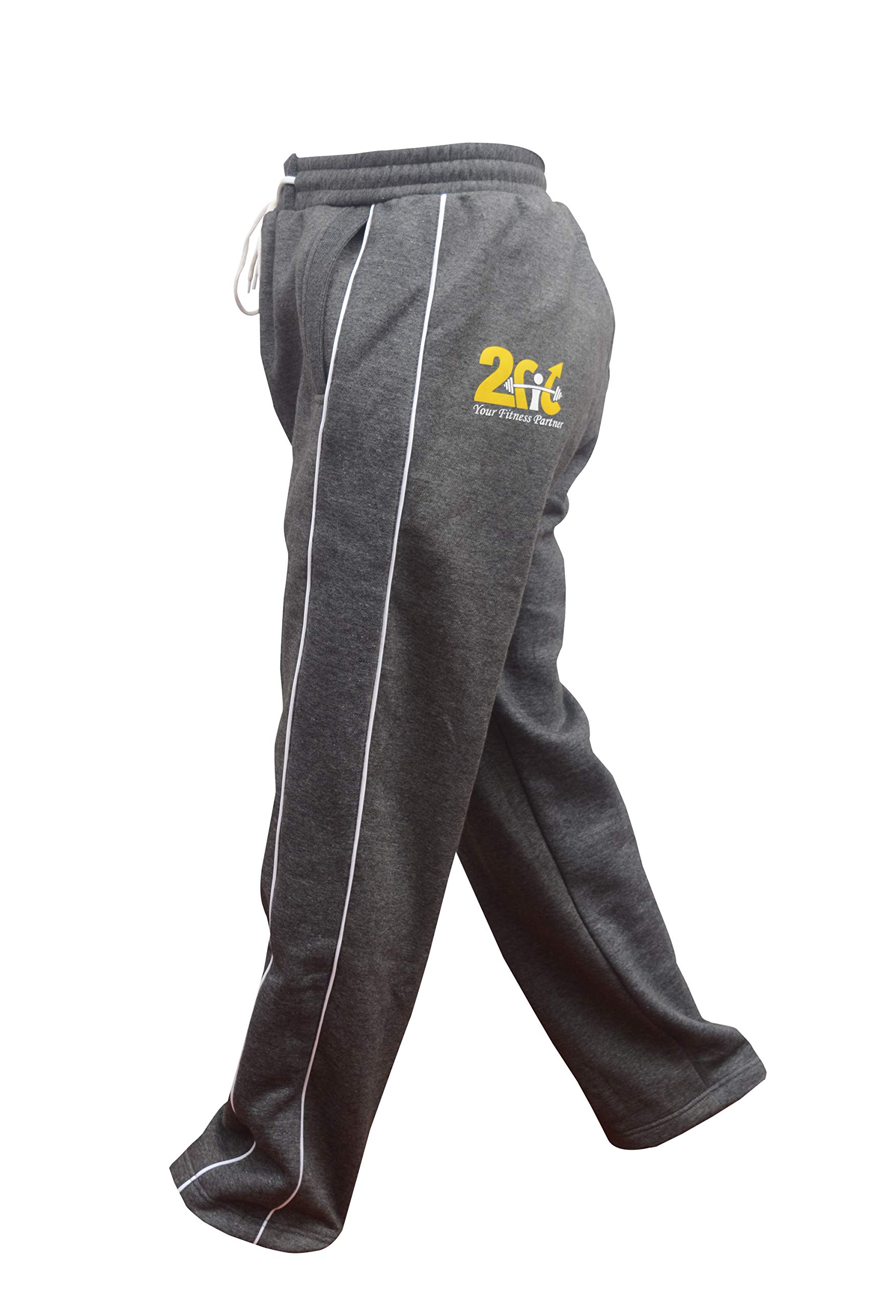 2Fit Men's Fleece Joggers - Soft & Warm Gym Pants for MMA, Boxing, Jogging & Workout - Comfortable Sweatpants for Training & Lounge - Large Size - Perfect for Fitness, Running & Casual Wear