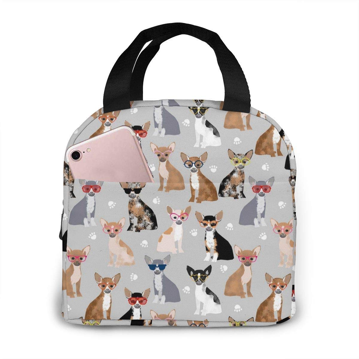 Insulated Chihuahua Dog Lunch Bag for Women - Portable Waterproof Lunch Box Cooler for Picnic, Camping, Work, Travel, School & Outdoor Activities