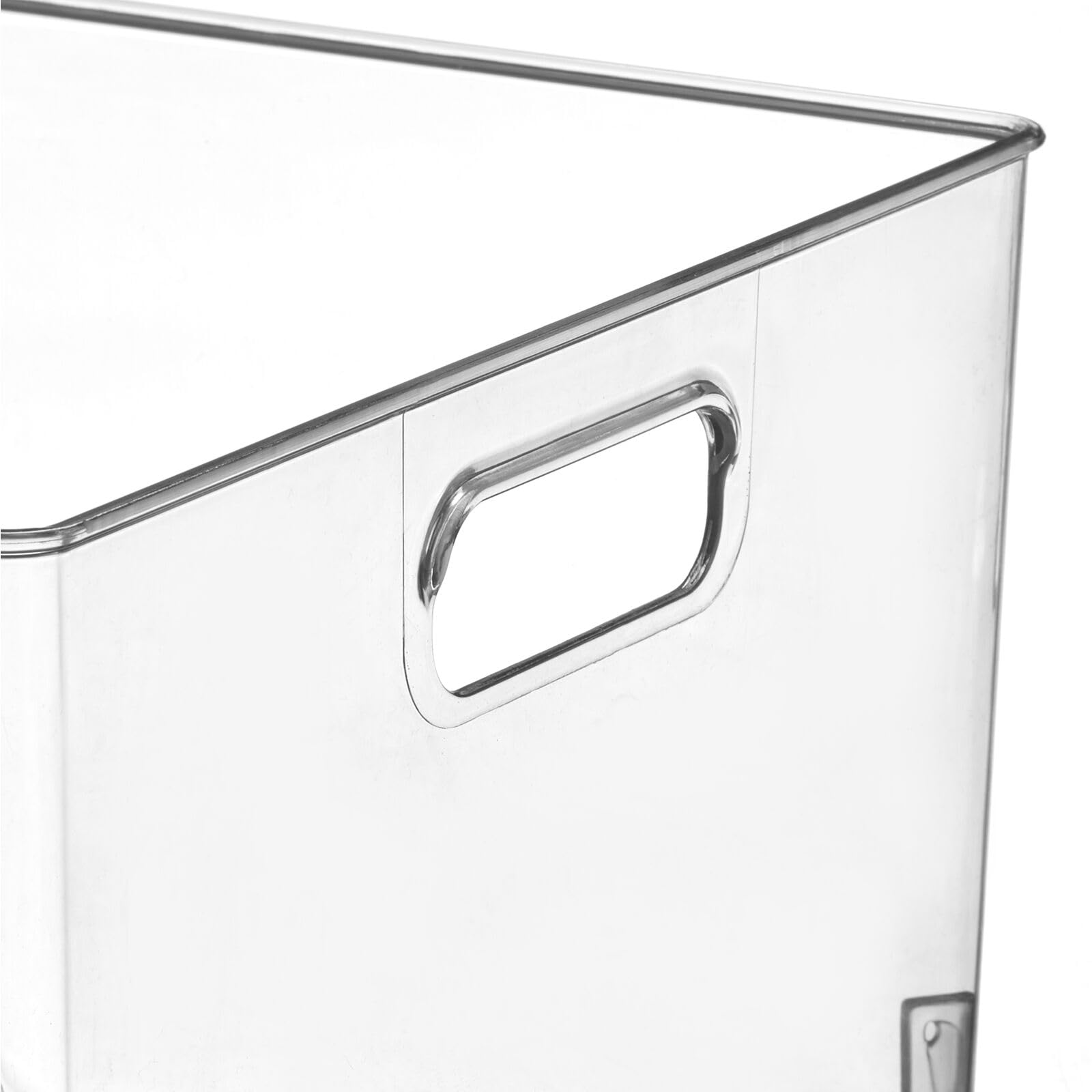 mDesign Large Clear Plastic Storage Organizer Bin - 8 Pack for Home Organization | Cabinet, Counter, Drawer, Cubby & Cupboard Storage | Perfect for Clothing, Linens, Toys & Household Essentials | Space-Saving Solution for Bedroom, Bathroom & Kids Room