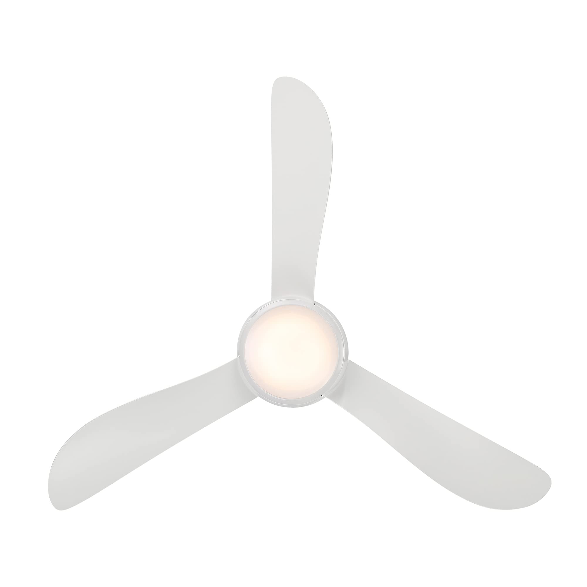 Corona Smart 44in 3-Blade Flush Mount Ceiling Fan with 3000K LED Light Kit, Remote Control, Alexa & Google Assistant Compatible, Ideal for Living Room, Bedroom, and Patio