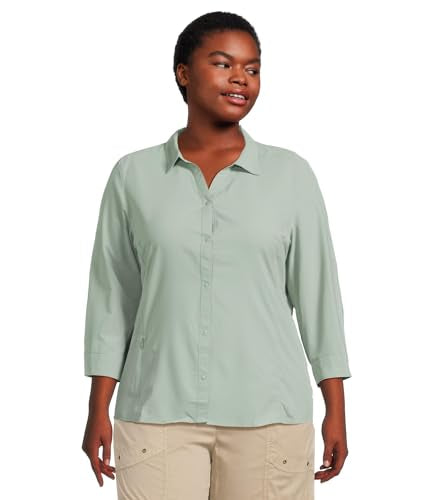 Women's Expedition Pro 3/4 Sleeve Hiking Shirt - Moisture Wicking Quick Dry Outdoor Top for Trekking & Camping