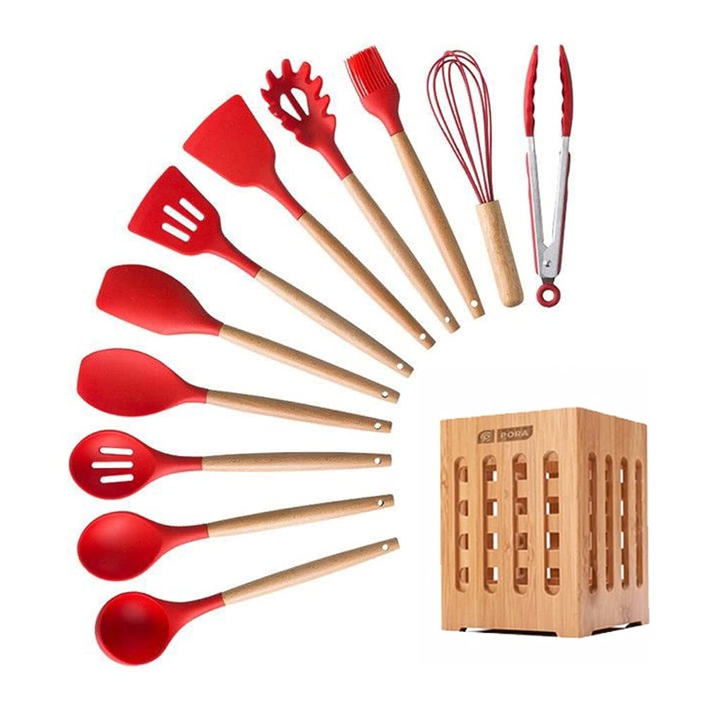 Premium Silicone Kitchen Utensils Set - 6-Piece Non-Stick Cooking Tools with Heat-Resistant Spatula, Spoon & More (Lemon Yellow) - Perfect for Baking, Frying & Everyday Cooking