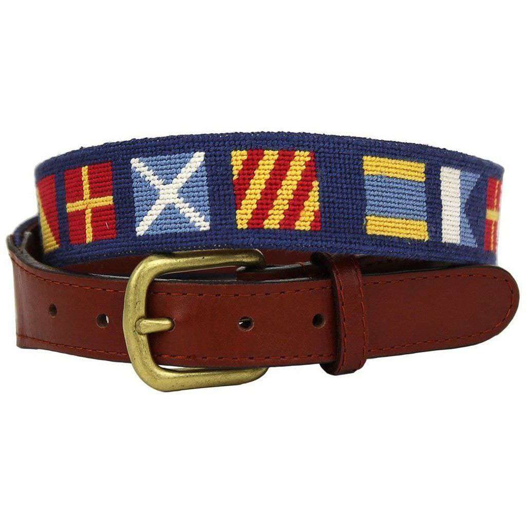 Smathers & Branson Dark n' Stormy Needlepoint Belt - Premium Handmade Men's Fashion Accessory for Casual & Formal Outfits
