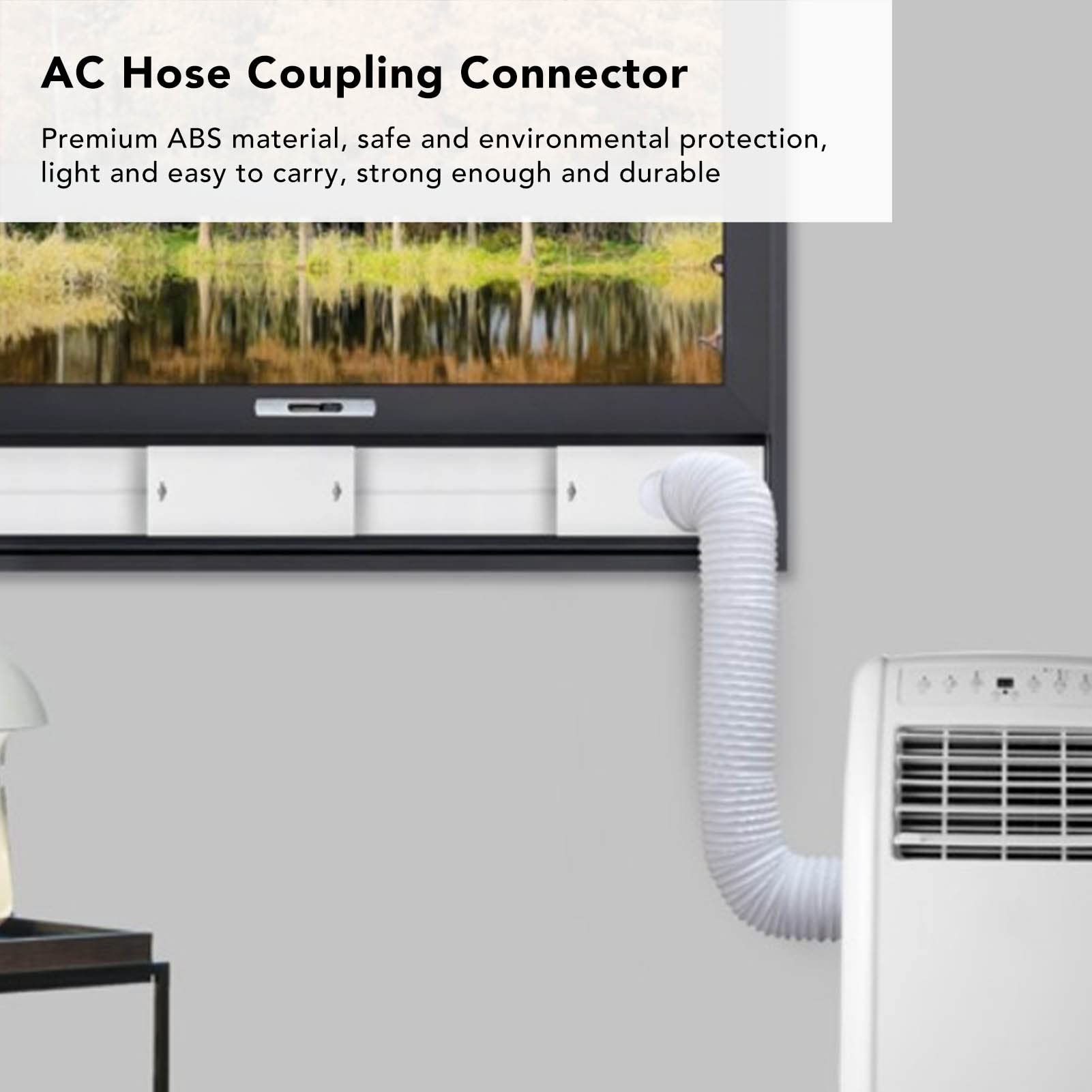 Tnfeeon 5.9 Inch Portable Air Conditioner Exhaust Hose Connector - Round Tube Adapter & Coupler for AC Unit - Universal AC Hose Extension Kit for Home, Office, RV & Camping Use