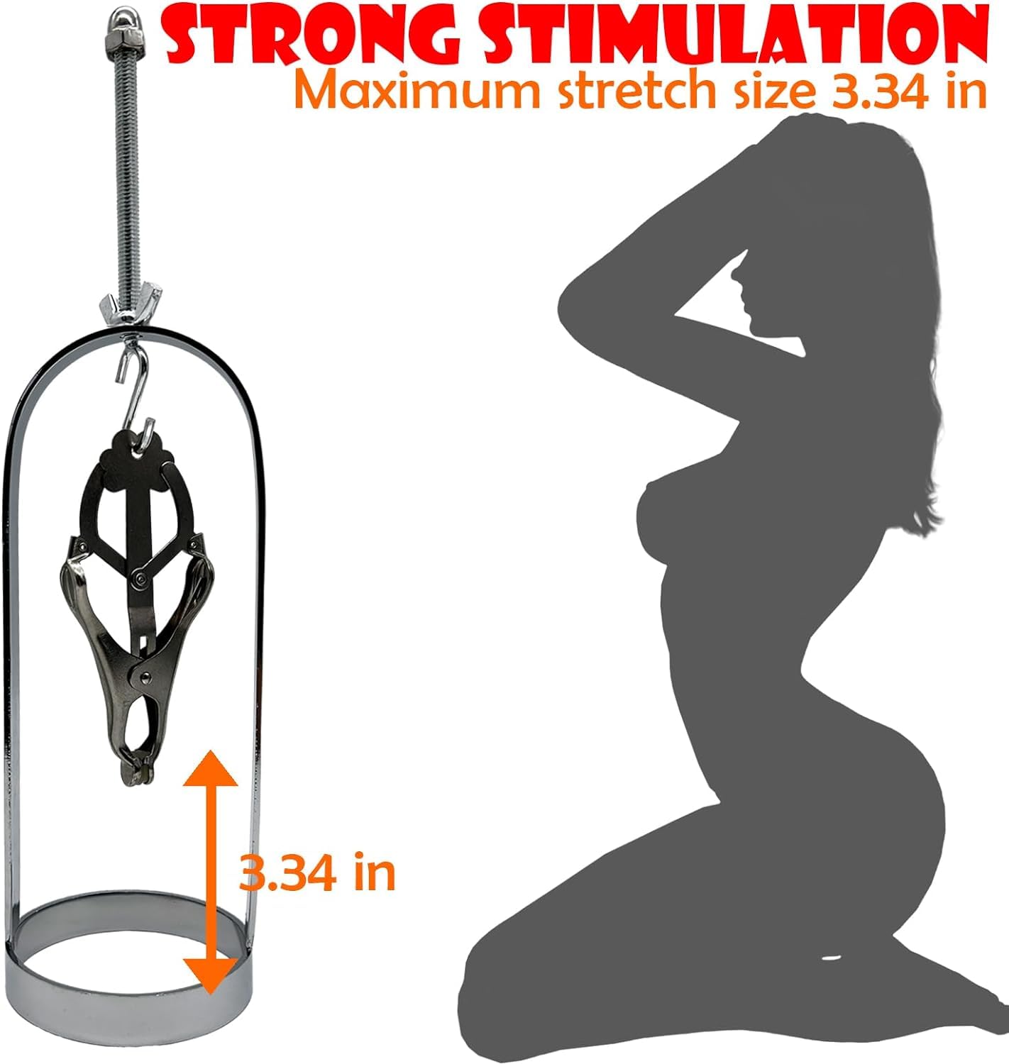 Adjustable Metal Nipple Clamps for Women - BDSM Nipple Clips, Non-Piercing Beginner Nipple Rings with Clitoris Pressure - Adult Sex Toys for Couples & Sensual Play, Perfect for BDSM, Roleplay & Spicing Up the Bedroom