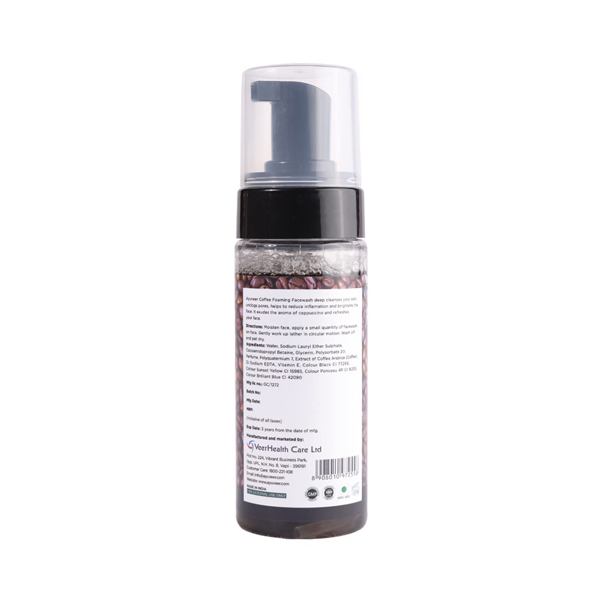 Ayuveer Vitamin C Foaming Face Wash for Oily & Acne-Prone Skin | Brightening & Moisturizing Daily Cleanser for Men & Women | Natural Glow & Oil Control | 200ml | Perfect for Morning & Night Skincare Routine