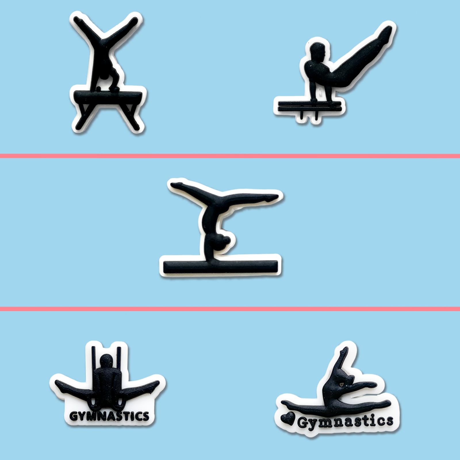 Zanerolan 20-25Pcs Sports Shoe Charms - Baseball, Basketball, Hockey, Cheerleading, Gymnastics, Fitness Decorations for Crocs & Clogs | Perfect for Sports Enthusiasts, Team Spirit & Shoe Customization