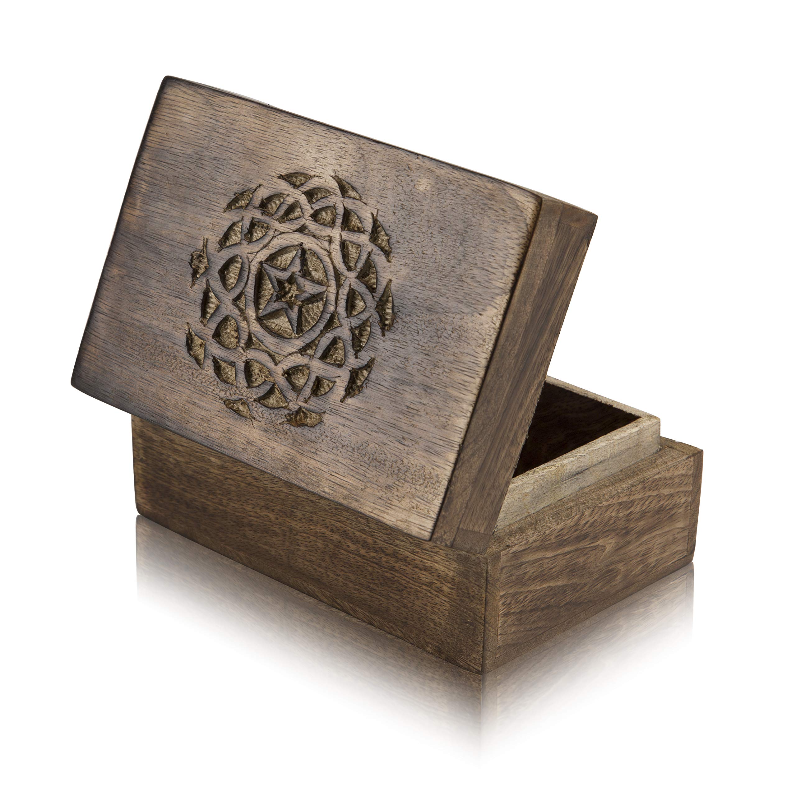 Handmade Wooden Jewelry Box - 6 x 4 Inch Decorative Treasure Chest for Jewelry, Watches & Keepsakes | Perfect Birthday Gift & Jewelry Organizer with Lock | Ideal for Home Decor, Wedding Gifts & Travel Storage