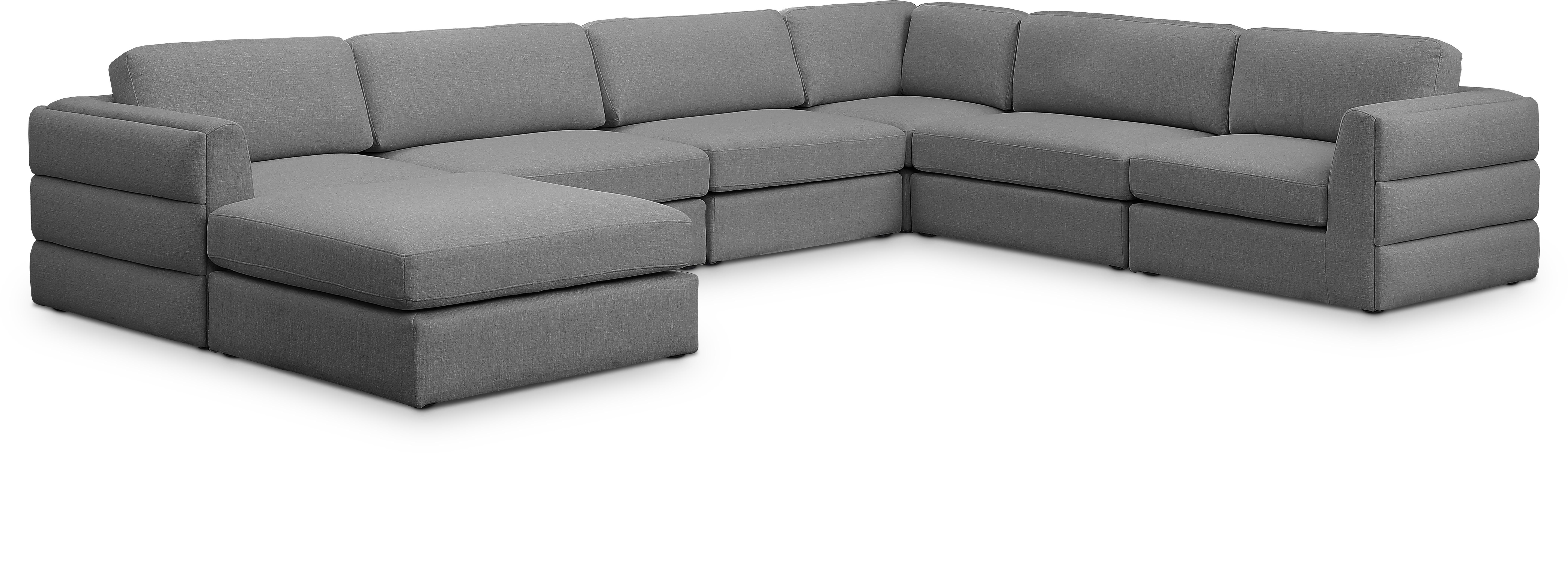 Beckham Durable Linen Textured Fabric Modular Sectional Sofa - Modern Living Room Furniture for Home, Office & Lounge Comfort