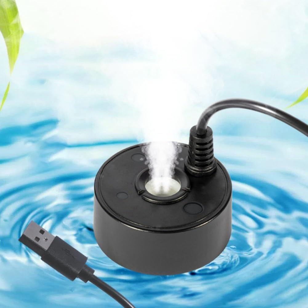 Mini USB Mist Maker - 5V Portable Fountain Mister Fogger for Indoor & Outdoor Use, Small Pond Fog Machine & Air Humidifier (Black) | Perfect for Home Decor, Yoga Rooms, and Garden Water Features
