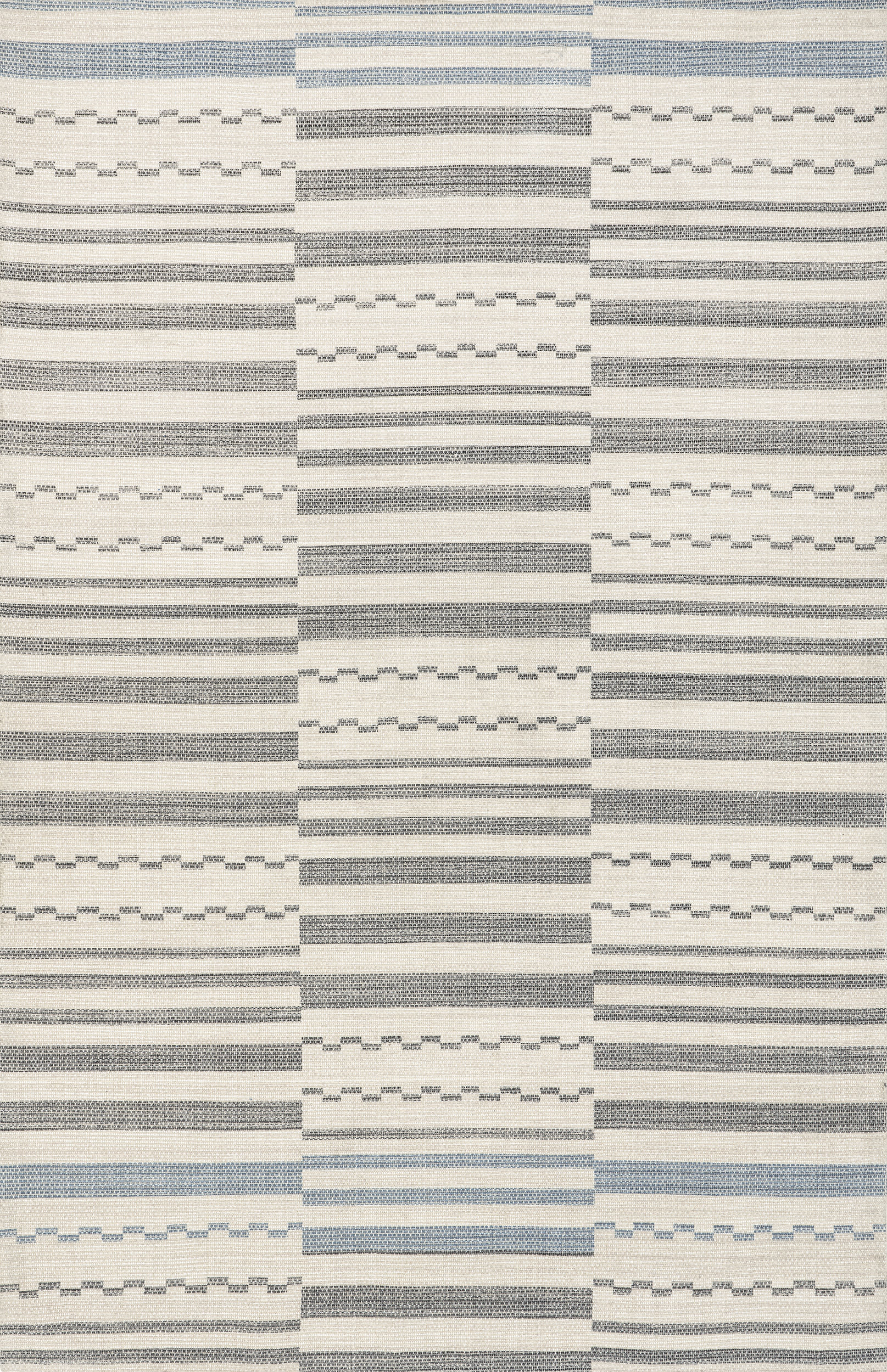 Cosetta Cotton Striped Area Rug - Light Grey | Soft & Durable Floor Mat for Living Room, Bedroom, Nursery | Machine Washable Home Decor