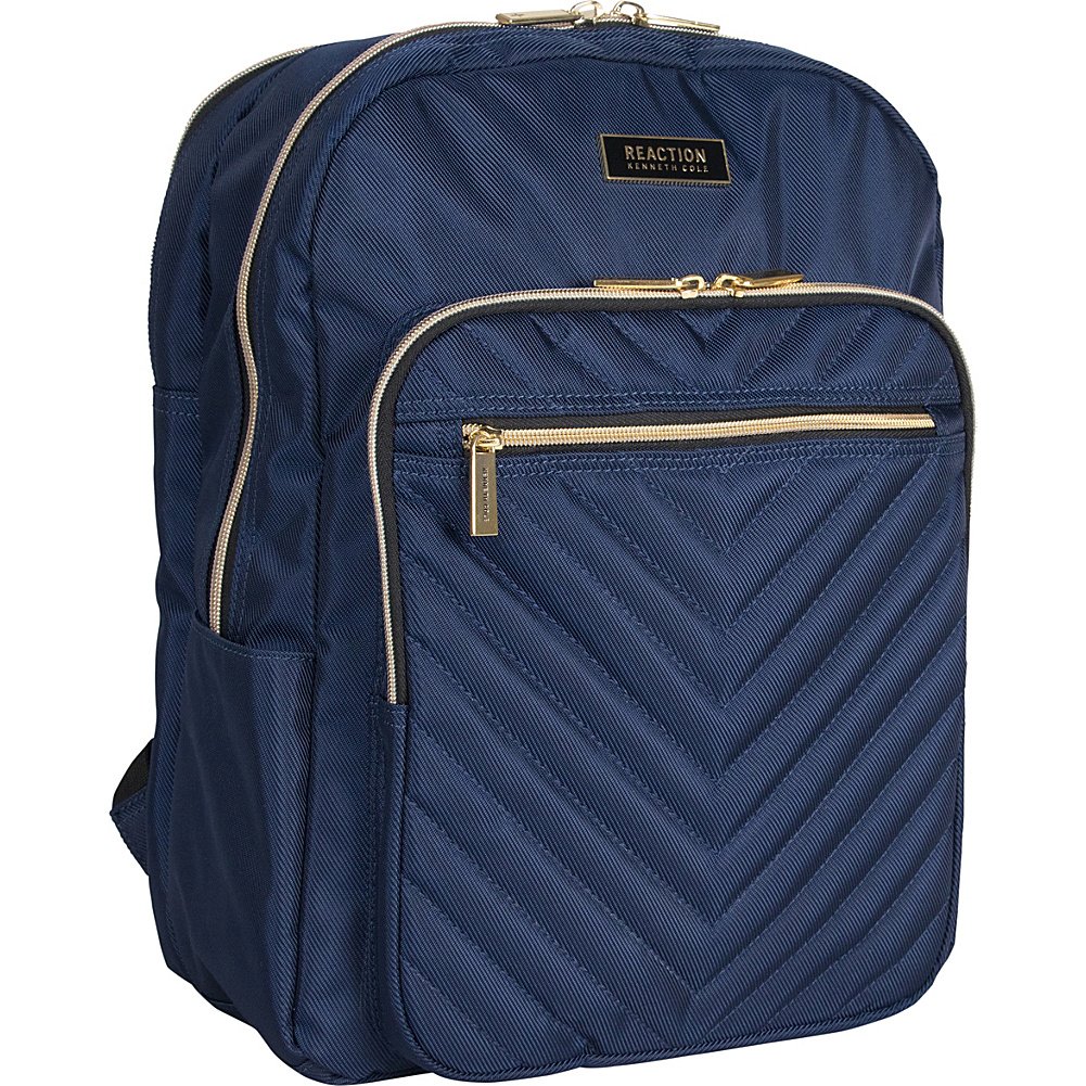 Kenneth Cole REACTION Women's Chelsea Chevron 15 Inch Laptop Tablet Backpack Navy Blue - Stylish Work Commute Travel & College School Bag for Women