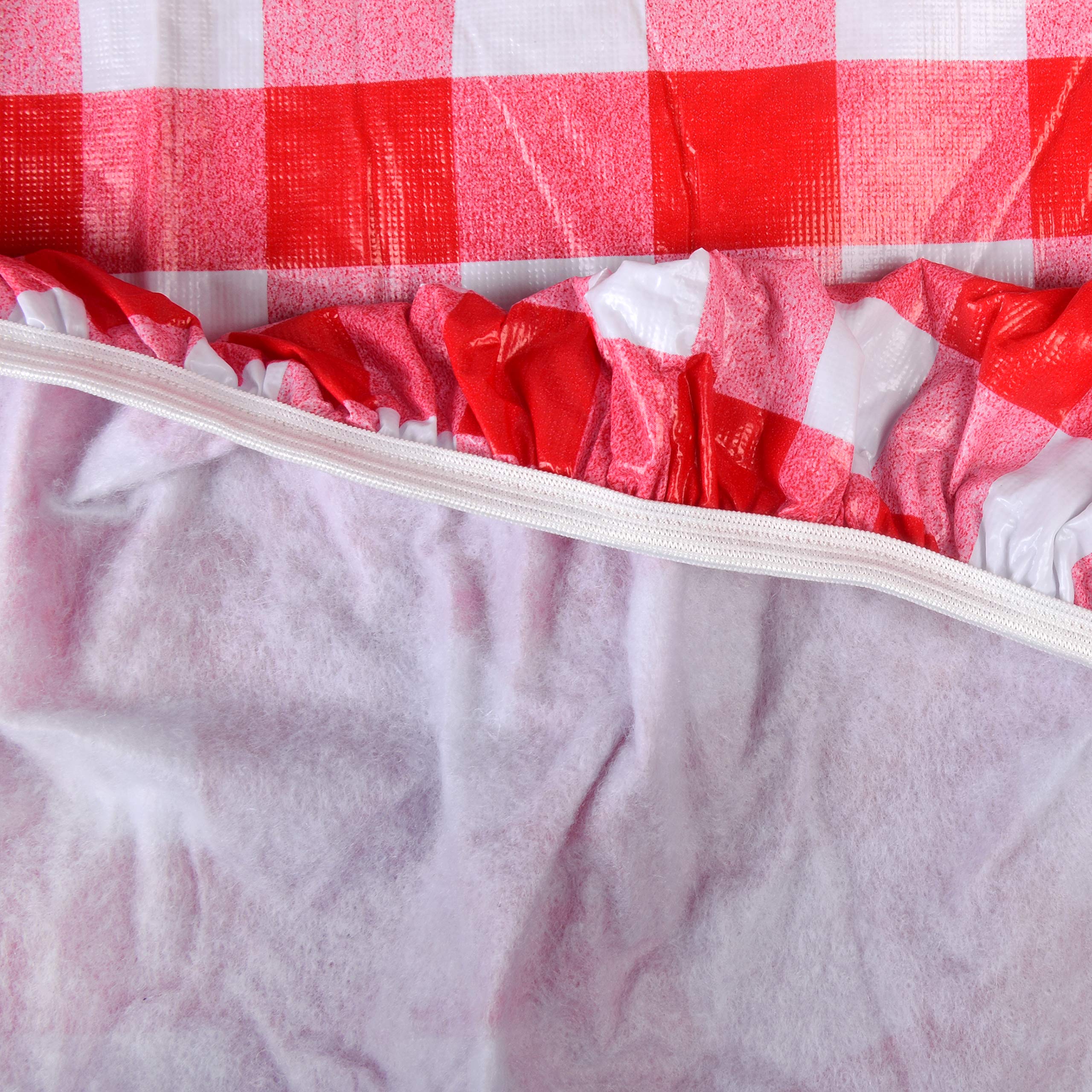 Double Pack Round Vinyl Tablecloth with Flannel Backing & Elastic Edge - Fits 40