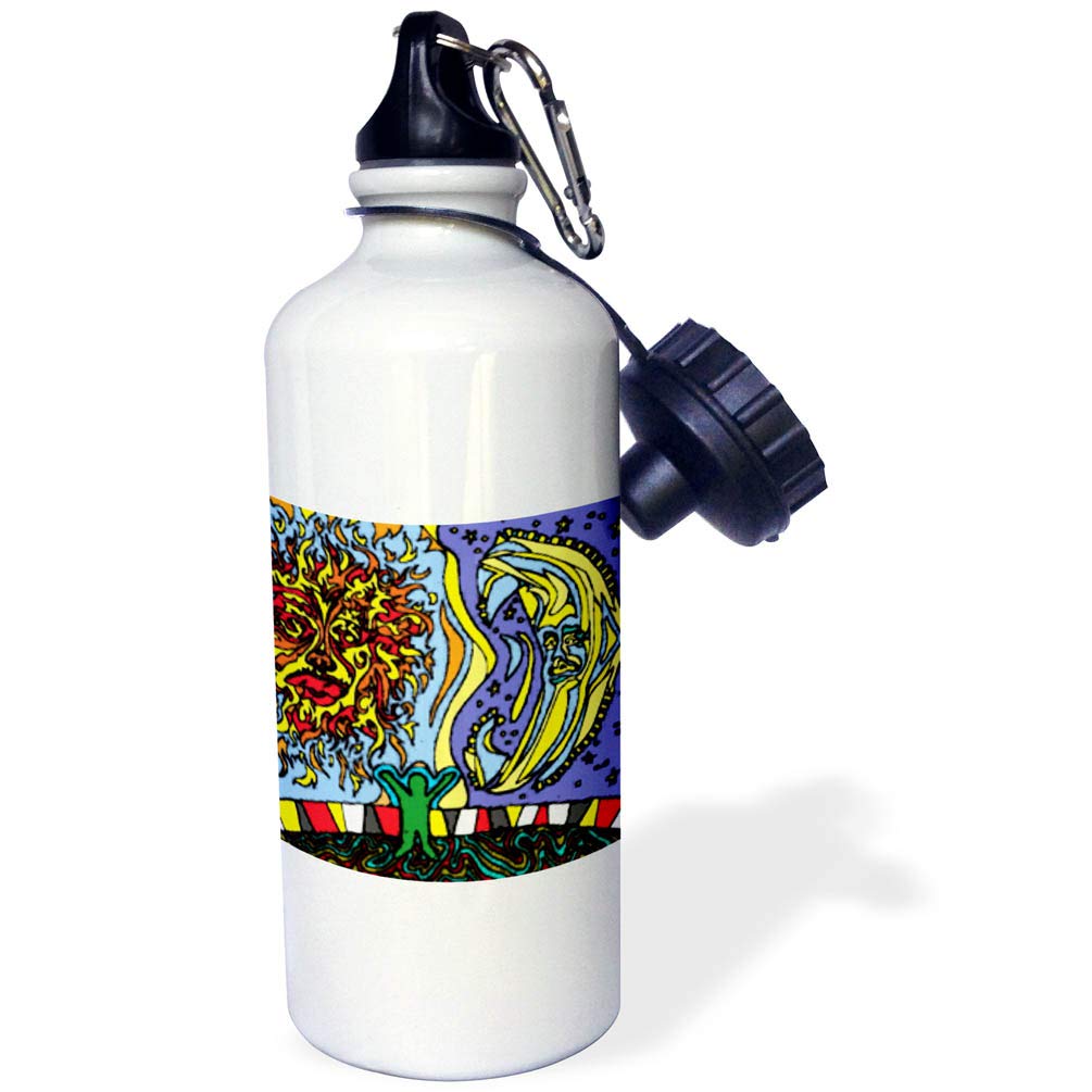 3D Rose Insulated Water Bottle - 21oz Stainless Steel Vacuum Flask, BPA-Free, Leak Proof, White - Perfect for Gym, Hiking, Travel & Everyday Hydration