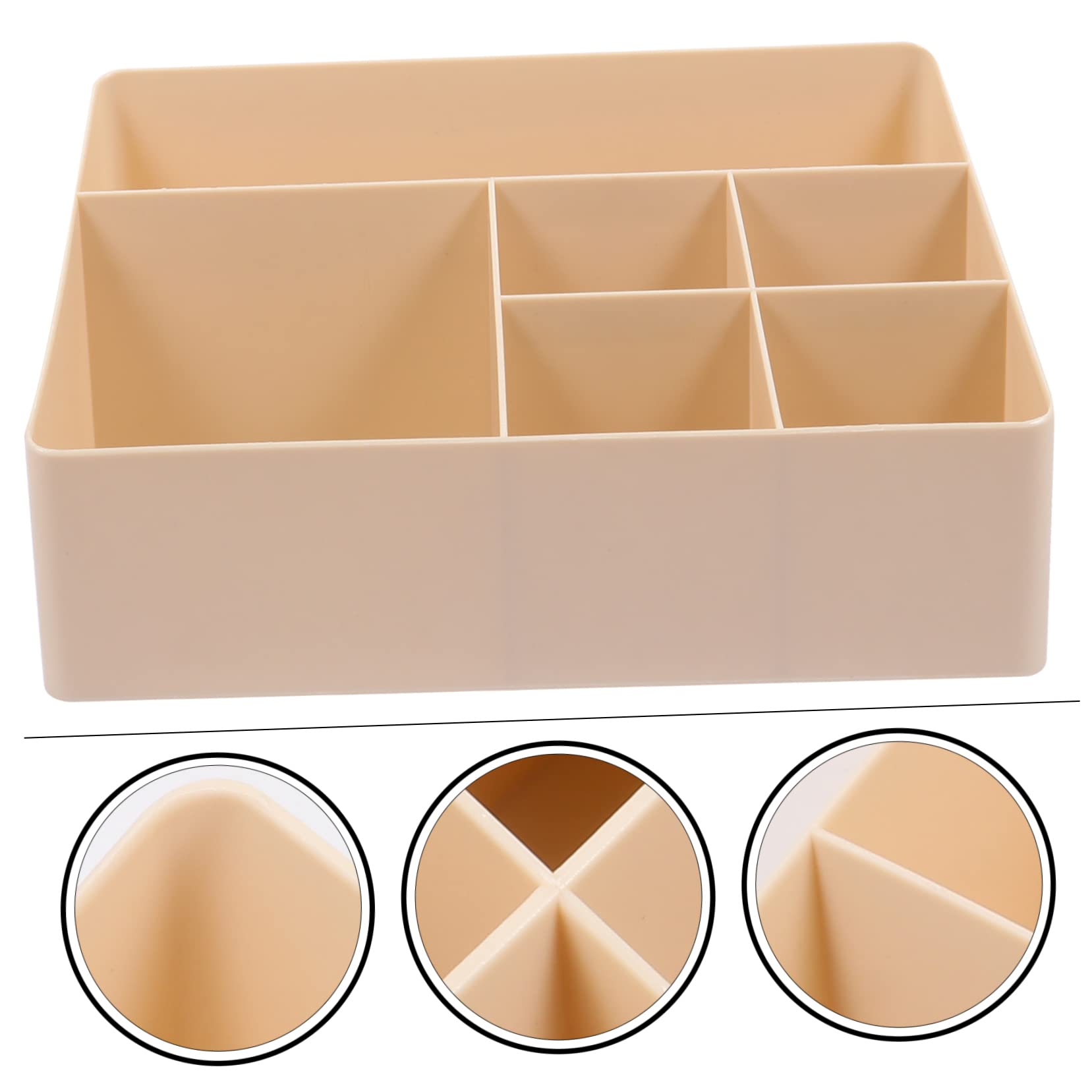 6-Compartment Plastic Makeup Storage Organizer - Home, Office & Restaurant Use - Durable Cosmetic Case for Organizing Beauty Tools & Accessories - Perfect for Vanity, Travel & Salon Storage