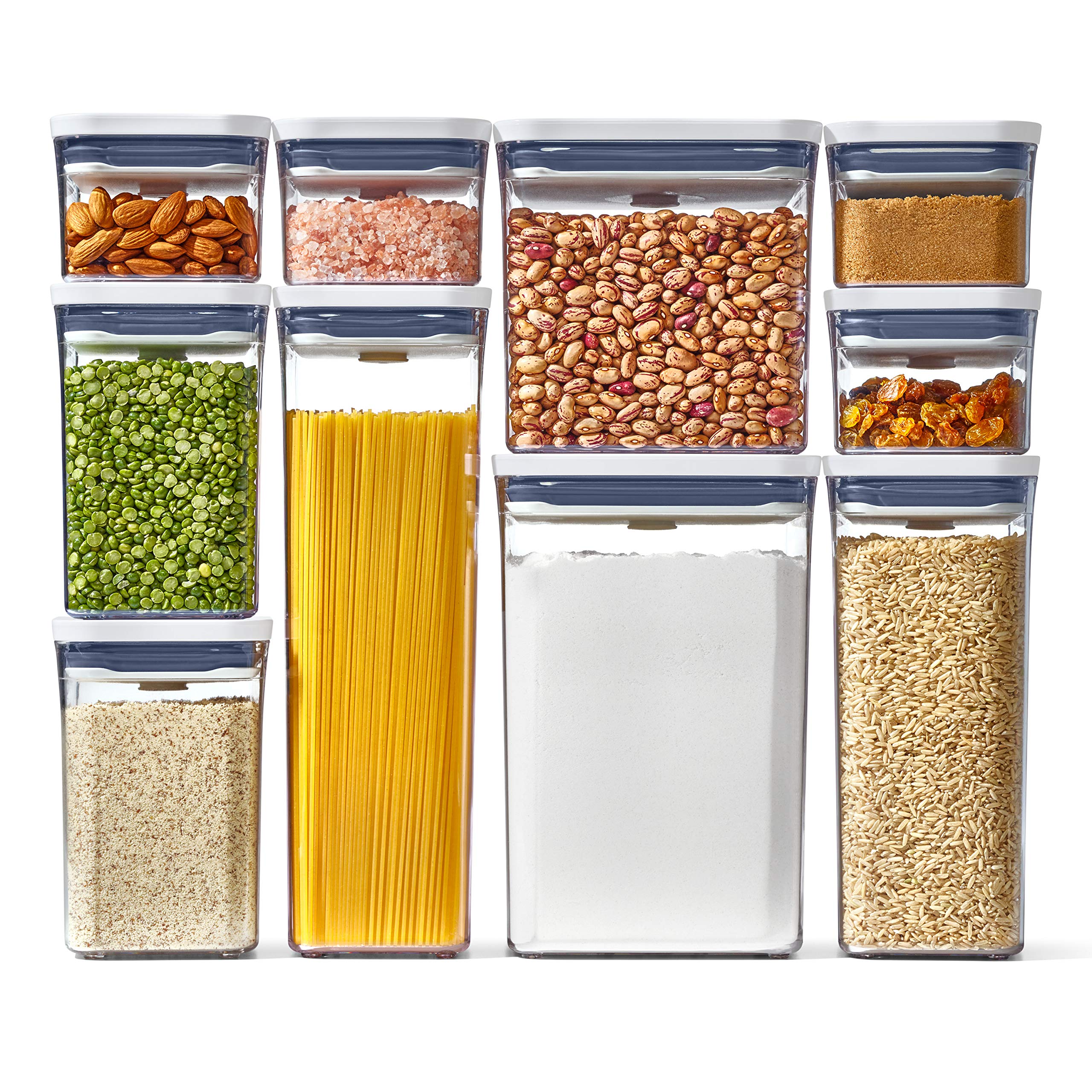 OXO Good Grips 10-Piece POP Container Set - Airtight Food Storage for Kitchen Pantry Organization - Perfect for Dry Goods, Baking Ingredients & Meal Prep