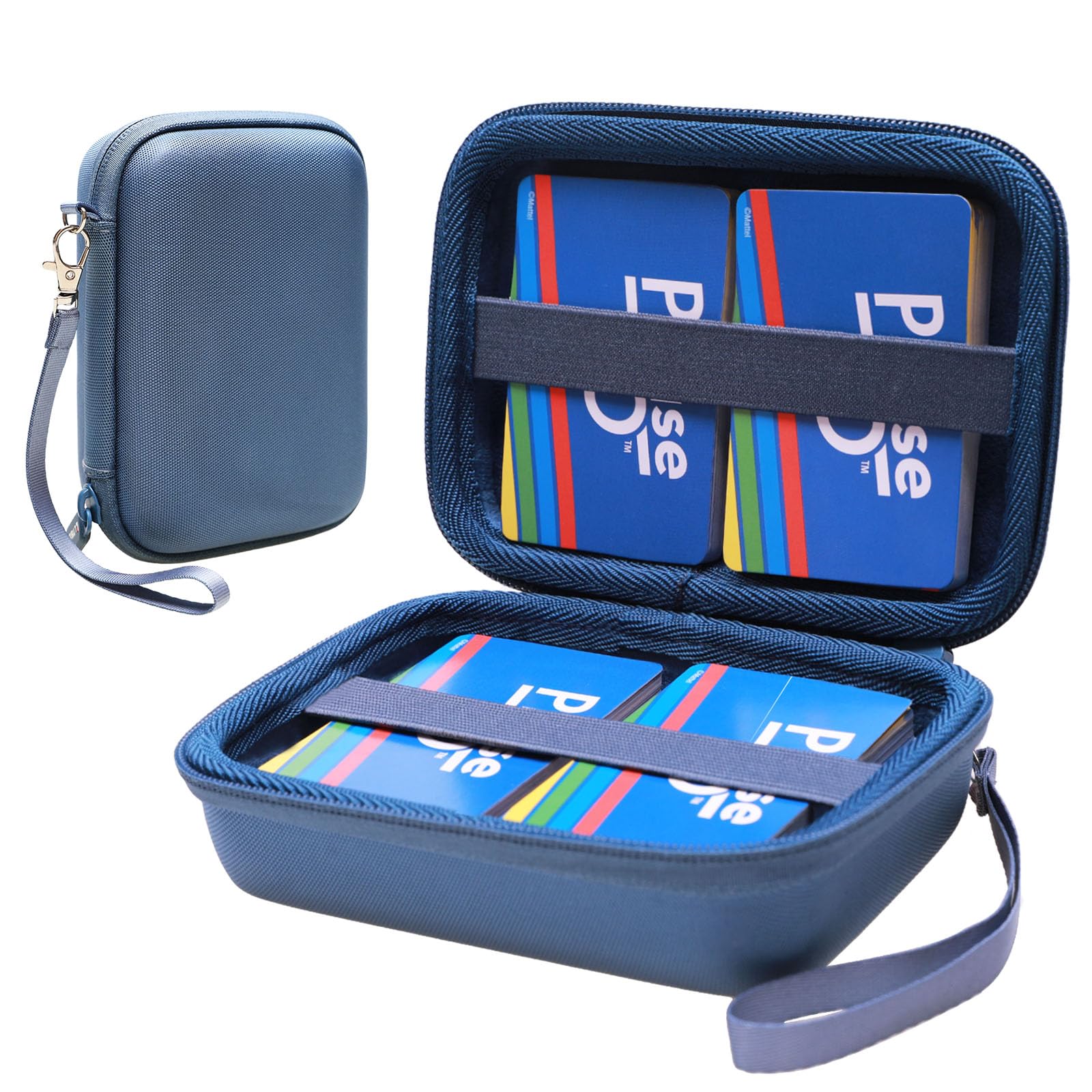 LTGEM 300+ Card Holder Hard Case - Durable PTCG Trading Card Storage for Pokemon, MTG, Yugioh - Fits Phase 10, UNO & Classic Game Cards (Dark Blue) - Perfect for Travel, Tournaments & Game Nights
