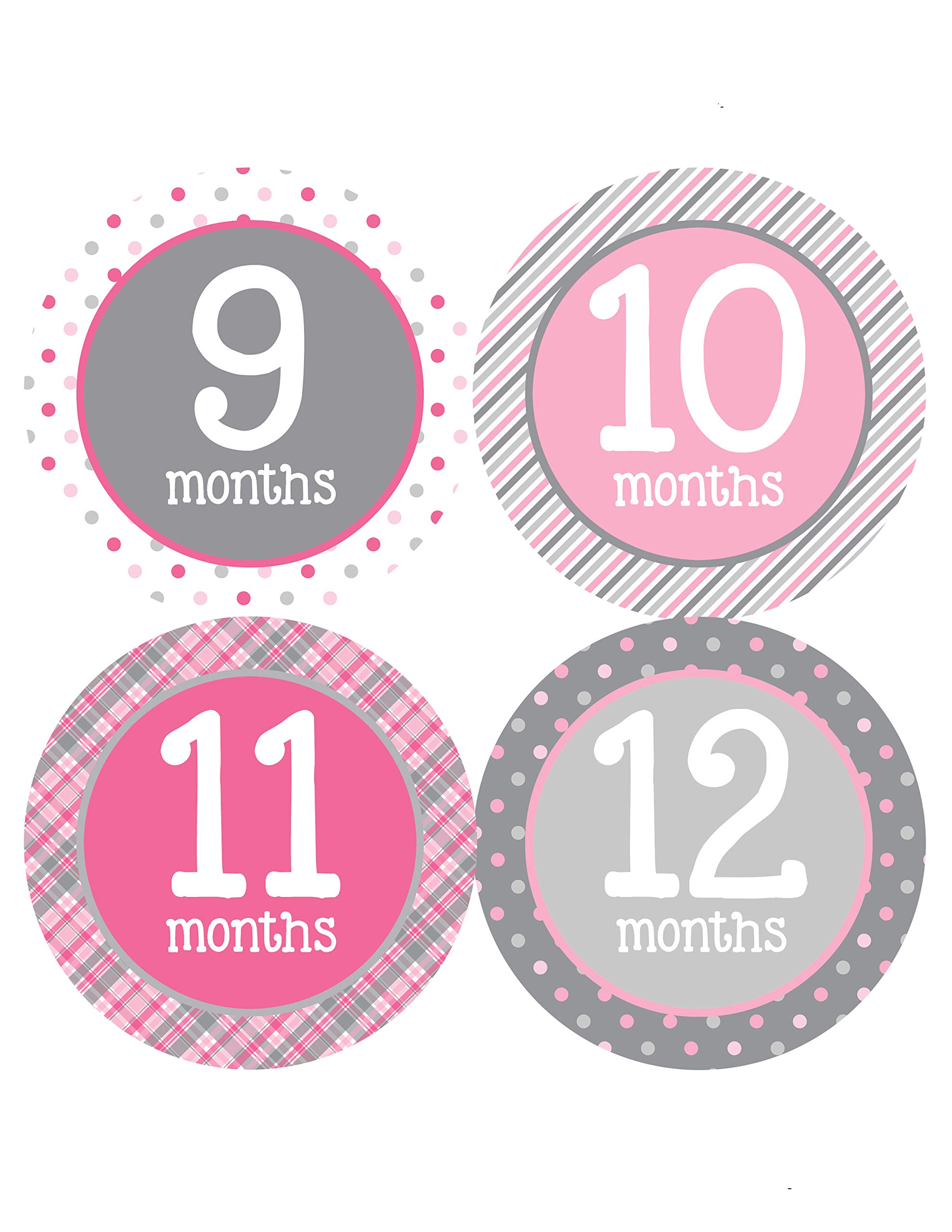 Baby Monthly Milestone Stickers Set of 20 - Newborn Girl Growth Tracking Stickers - Perfect for Baby Photo Shoots, Scrapbooking & Memory Books