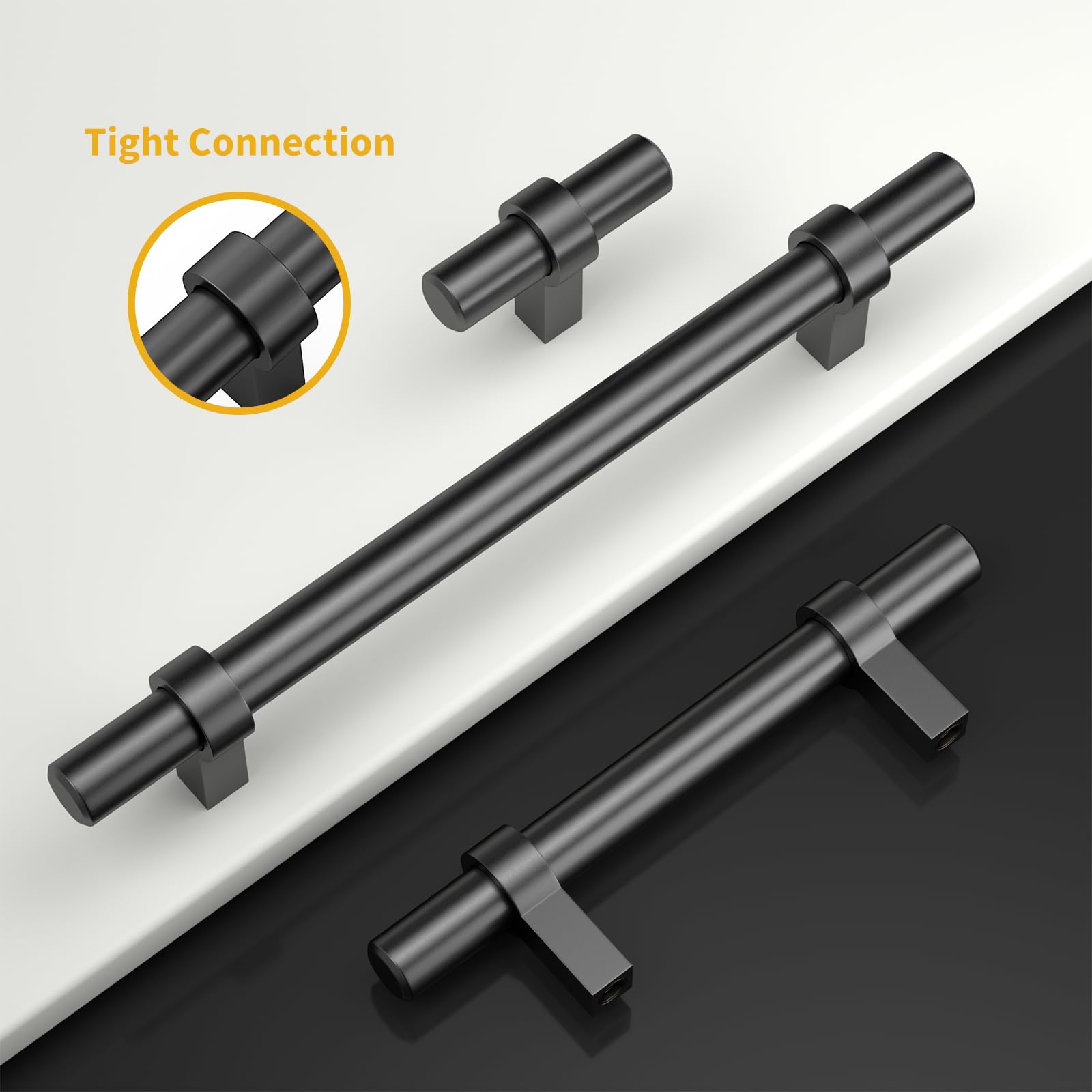 25 Pack 5 Inch Black Cabinet Pulls - Matte Kitchen Drawer Handles, Zinc Allay Dresser Hardware for Cabinets, Drawers & Furniture - Modern Upgrade for Home, Office & Commercial Spaces