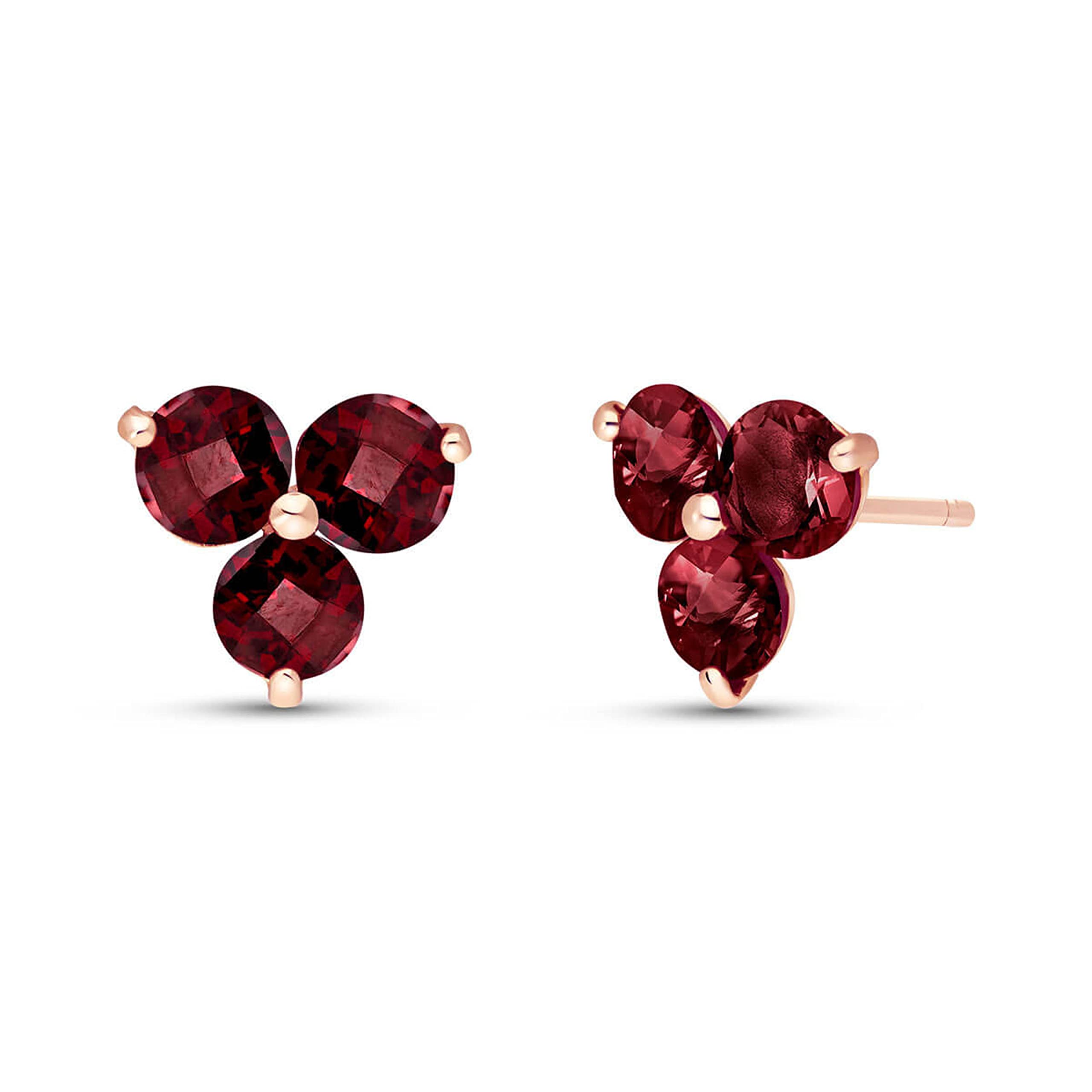 14K Solid Gold Stud Earrings with Genuine Garnet - GG Galaxy Gold Collection | Perfect for Gifts, Weddings & Everyday Elegance