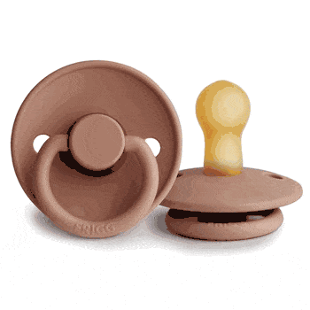 Mushie FRIGG Natural Rubber Pacifier for Babies 6-18 Months - BPA-Free, Orthodontic Soother for Newborns & Infants - Perfect for Daycare, Travel & Sleep Comfort