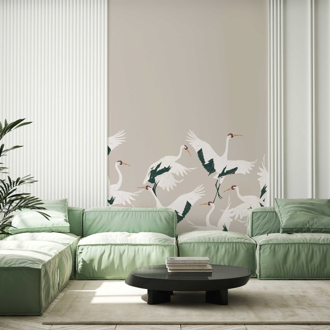 Stork Bird Wallpaper - High-Quality Peel & Stick Wall Decal for Nursery, Kids Room & Home Decor