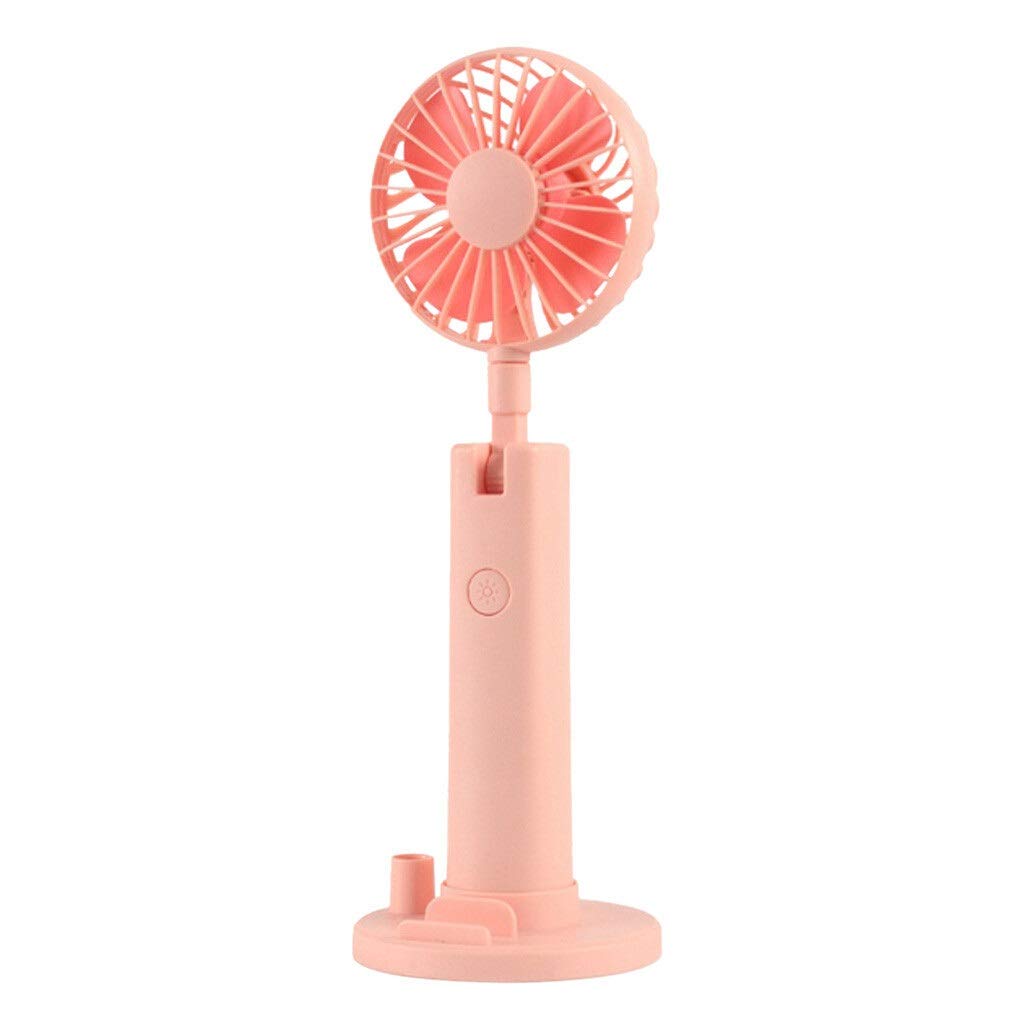 Portable USB Rechargeable Handheld Fan - Adjustable Angle, Ultra Quiet, Personal Mini Desk Fan for Home, Office, School & Travel - Pink (Ideal for Work, Study, Outdoor Activities & Hot Weather Cooling)