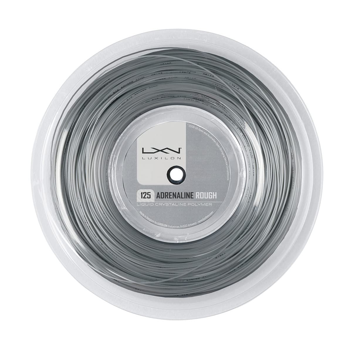 Luxilon Adrenaline Rough 125 Tennis String Reel - 200m Grey | High-Performance Polyester String for Tennis Rackets | Perfect for Competitive Play & Advanced Players