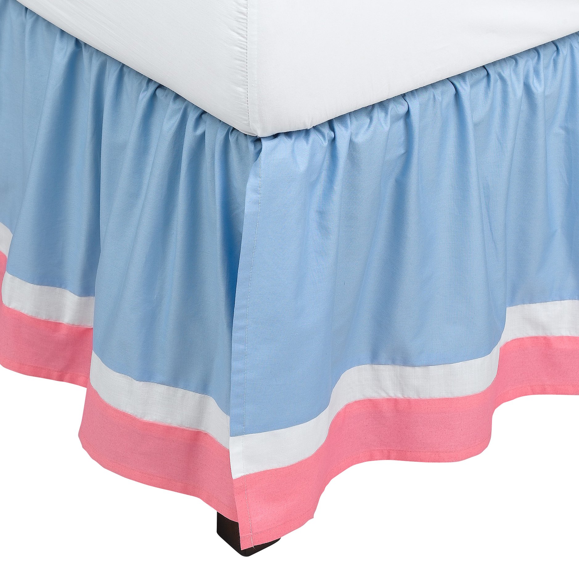 Tommy Hilfiger Ocean Avenue Queen Bed Skirt - Classic Floral Pattern for Luxury Bedroom Decor | Perfect for Master Bedrooms, Guest Rooms & Hotel Styling