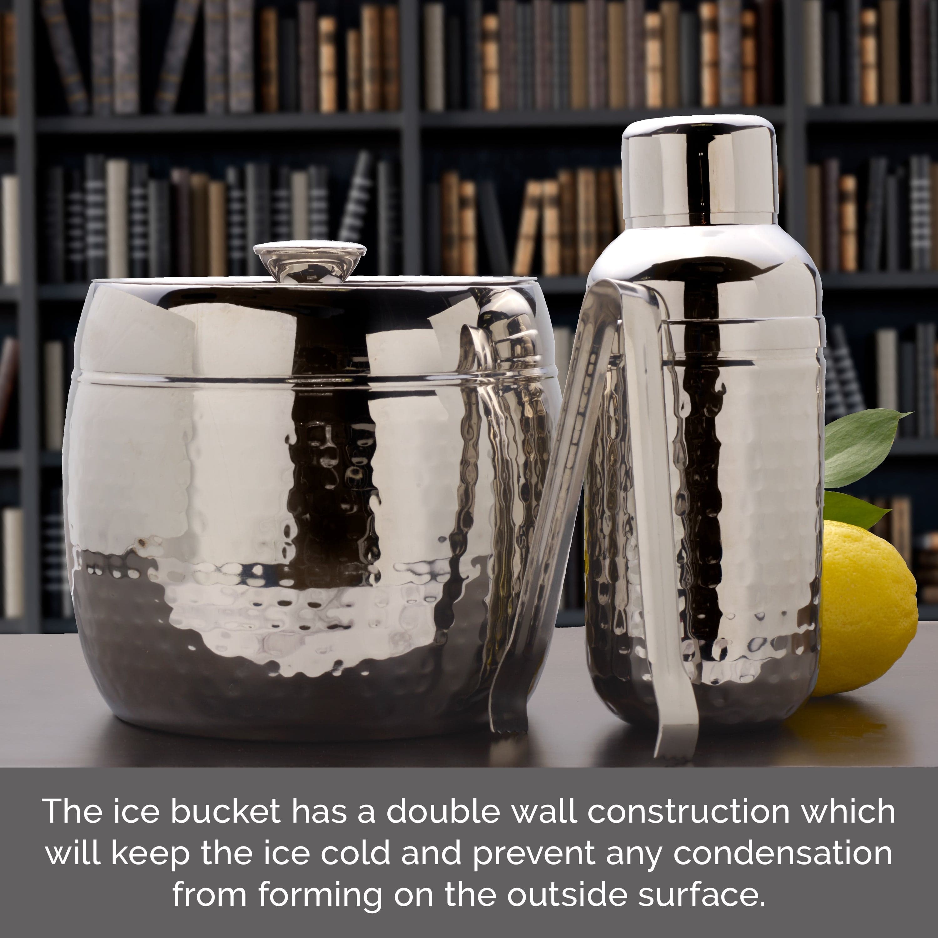 Professional Hammered 3-Piece Bar Tool Set - Cocktail Shaker, Strainer & Jigger - Perfect for Home Bars, Mixology & Bartending