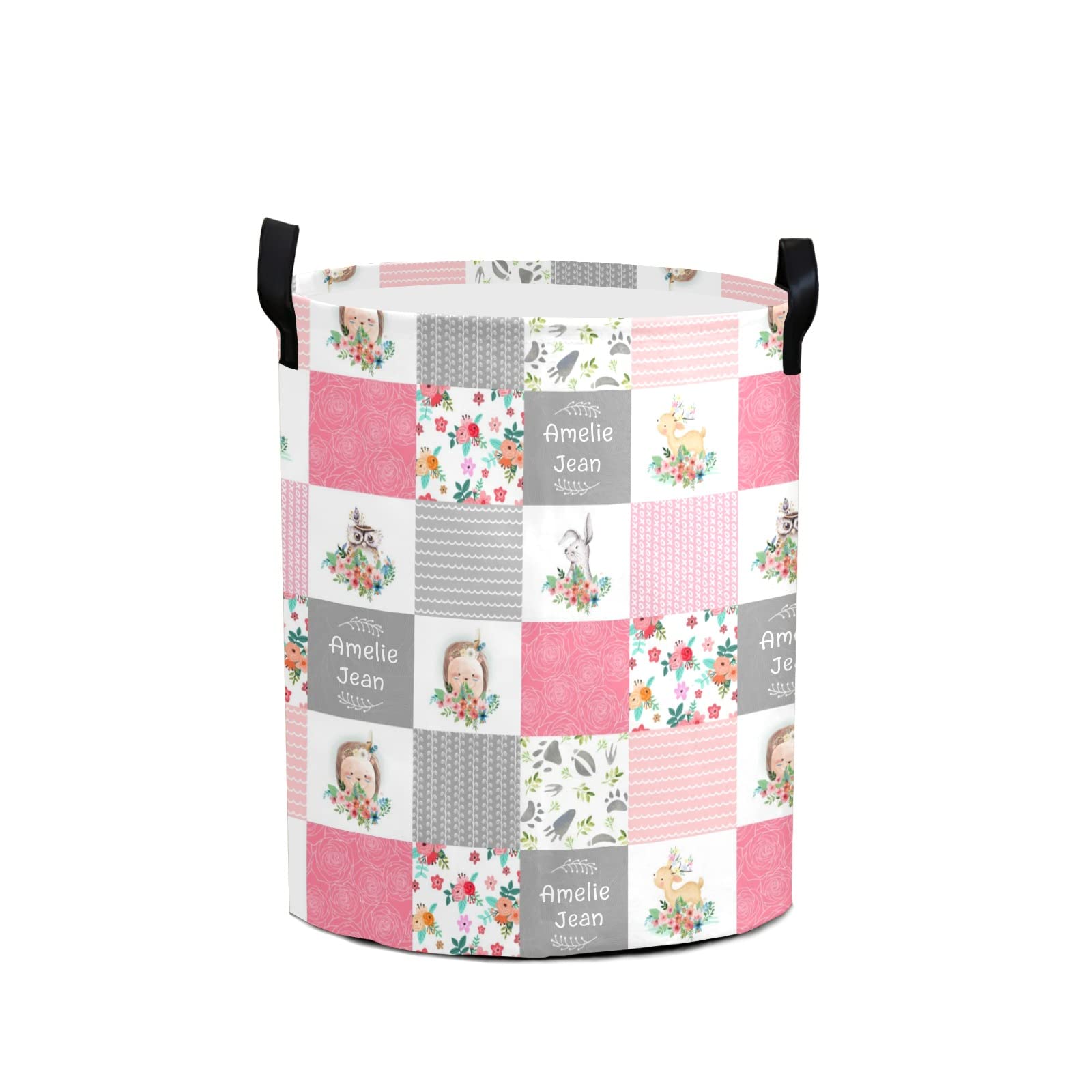 Floral Animals Patchwork Storage Bin - Waterproof Oxford Fabric Laundry Hamper & Organizer for Clothes, Toys, Nursery | Perfect for Bedroom, Baby Room & Gift Baskets