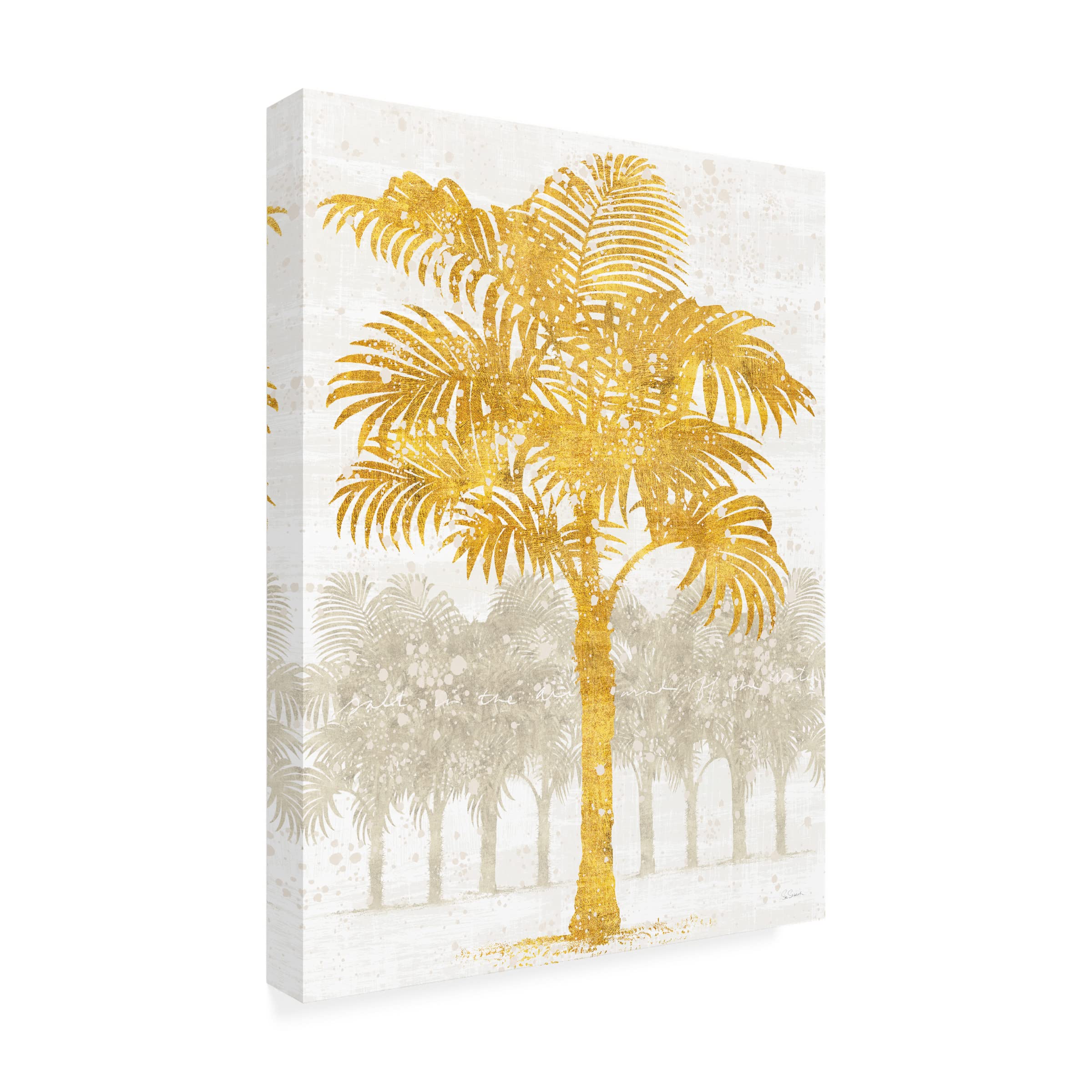 Trademark Fine Art 'Palm Coast III' Canvas Wall Art Print by Sue Schlabach - Tropical Beach Landscape Painting for Living Room, Bedroom & Office Decor