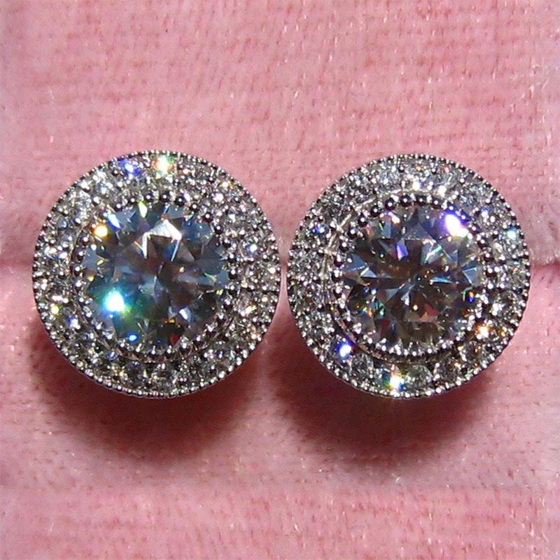 Moissanite Stud Earrings - 1ct Round Cut Moissanite Diamond Earrings for Women | Hypoallergenic, Durable & Sparkling | Perfect for Weddings, Anniversaries & Everyday Wear