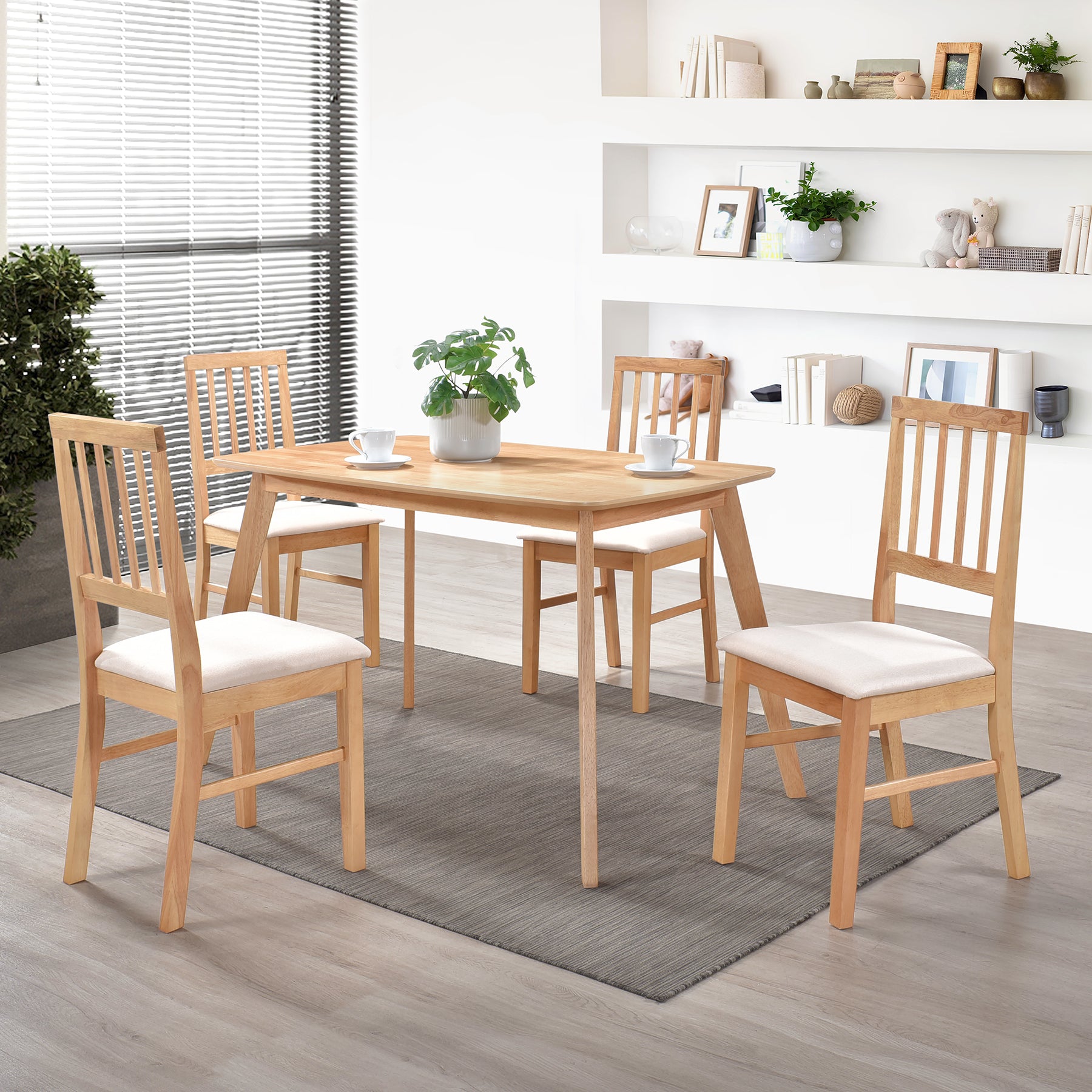 Urbanest Modern Dining Chairs Set of 2 - Upholstered Kitchen & Living Room Chairs with Wooden Legs - Comfortable Seating for Dining Room, Breakfast Nook & Small Spaces