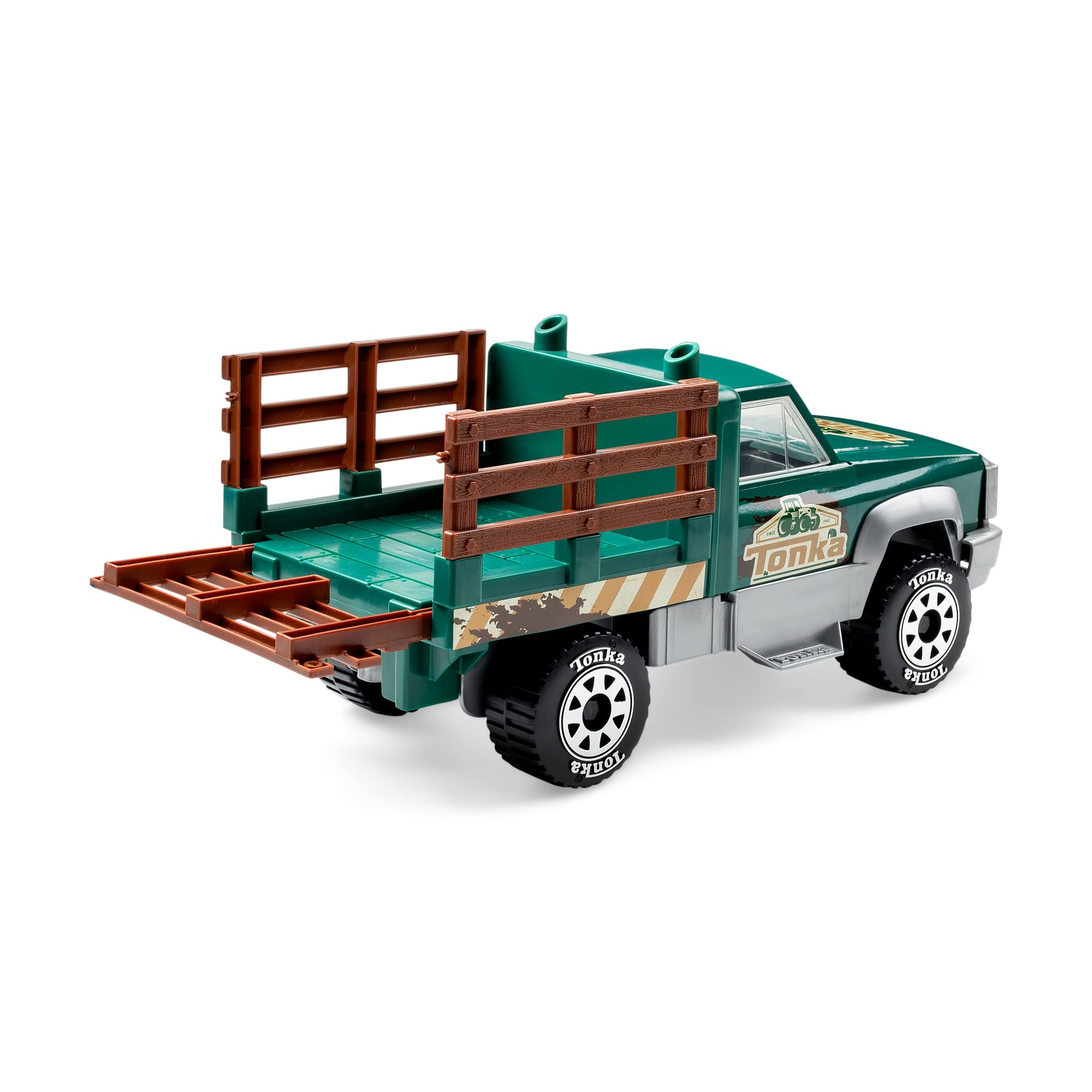 Tonka Steel Classics Farm Truck - Durable Steel & Plastic Friction-Powered Toy for Kids Ages 3+ | Green Farm Vehicle for Boys & Girls | Perfect Birthday & Holiday Gift for Toddlers | Outdoor Play, Sandbox Fun & Pretend Farming Adventures
