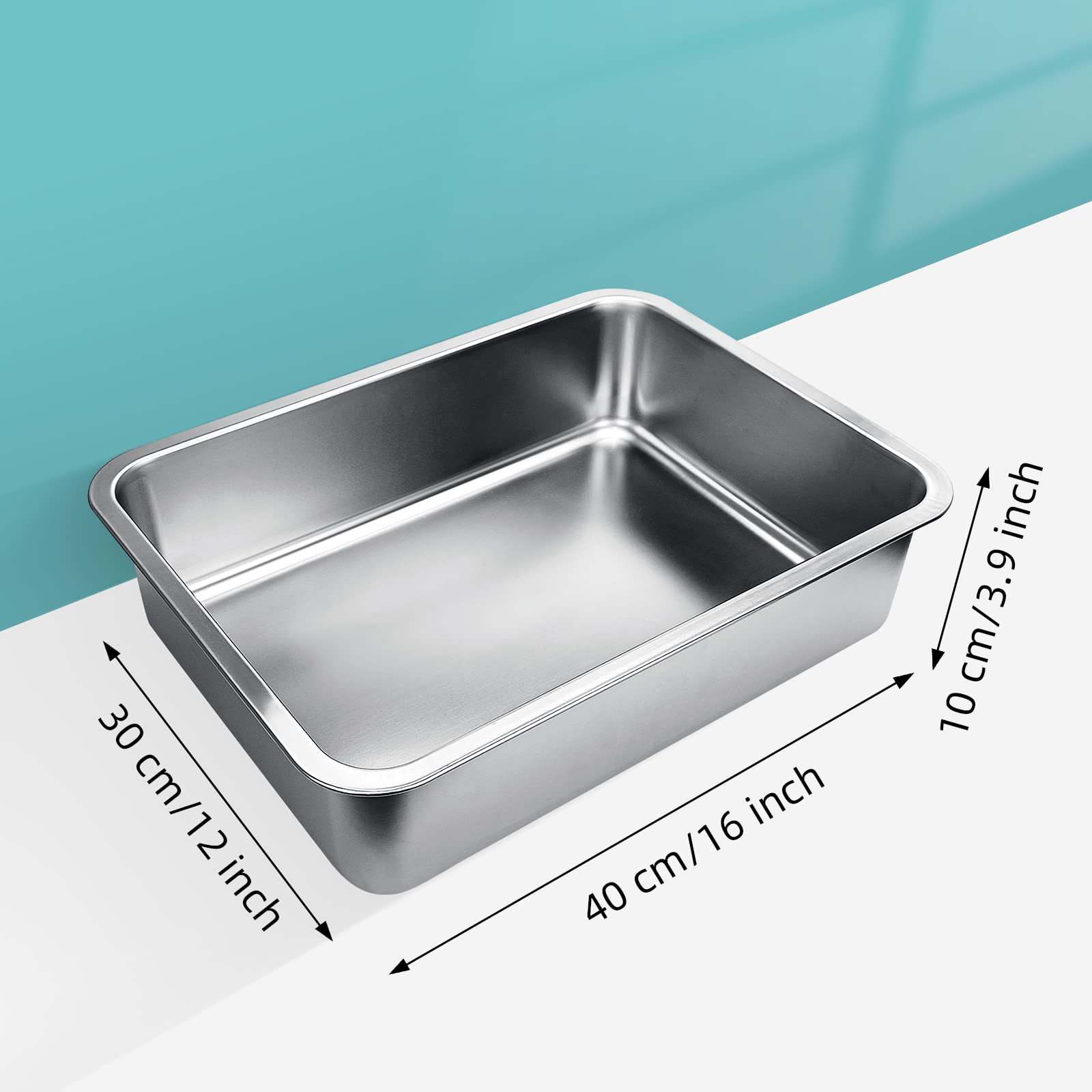 Stainless Steel Cat Litter Box for Small Pets - 4