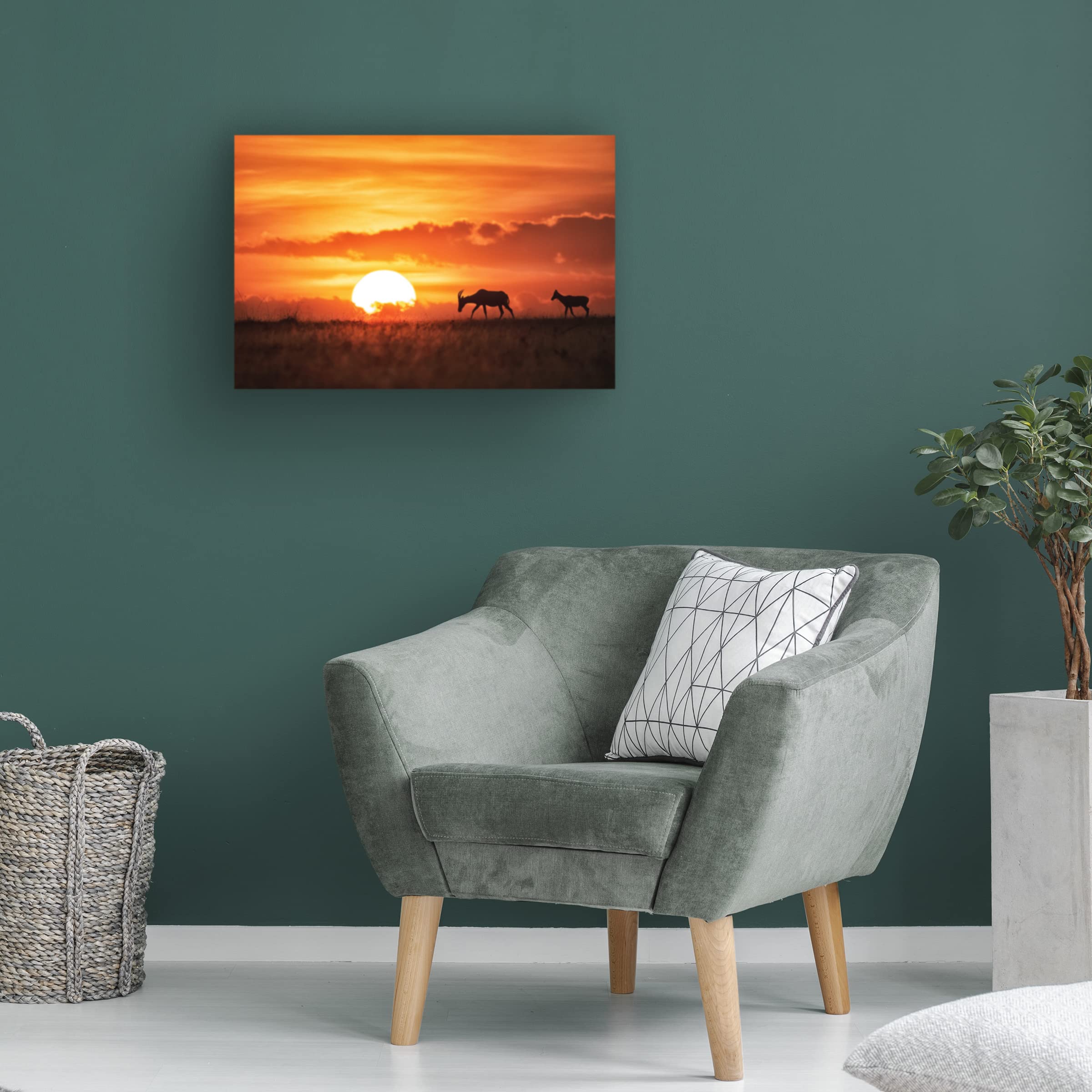 Trademark Fine Art 'Sun Rise' Canvas Art Print by Siyu and Wei - Stunning Sunrise Landscape Wall Decor for Living Room, Bedroom & Office