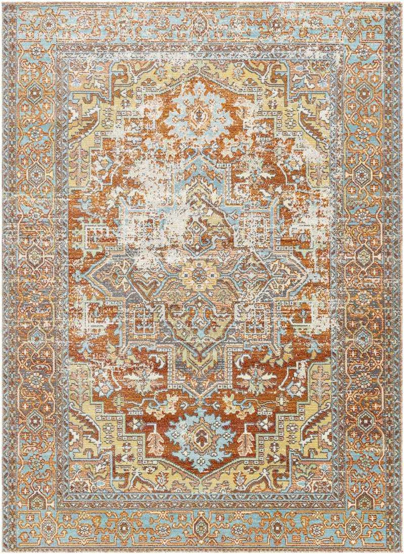 Mark&Day 8x10 Ballum Traditional Rust Indoor/Outdoor Area Rug - Red/Brown Carpet for Living Room, Bedroom, Kitchen - Durable & Stylish Home Decor (7'10