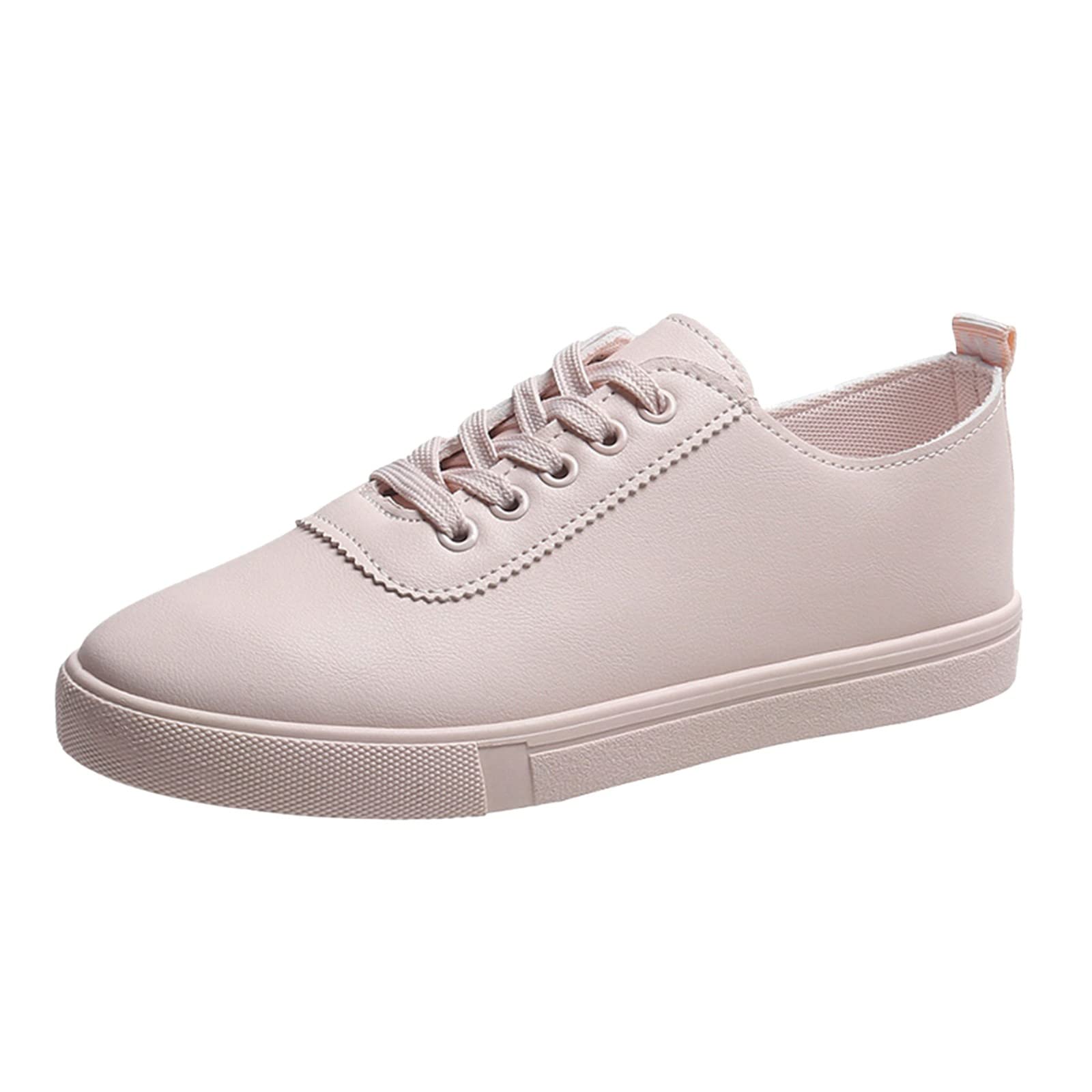 Gaoxin Women's & Men's Casual Shoes - Flat Lace-Up Round Toe Sneakers for Summer & Autumn | Solid Color Comfortable Walking Shoes | Size 8 | Perfect for Daily Wear, Office & Outdoor Activities