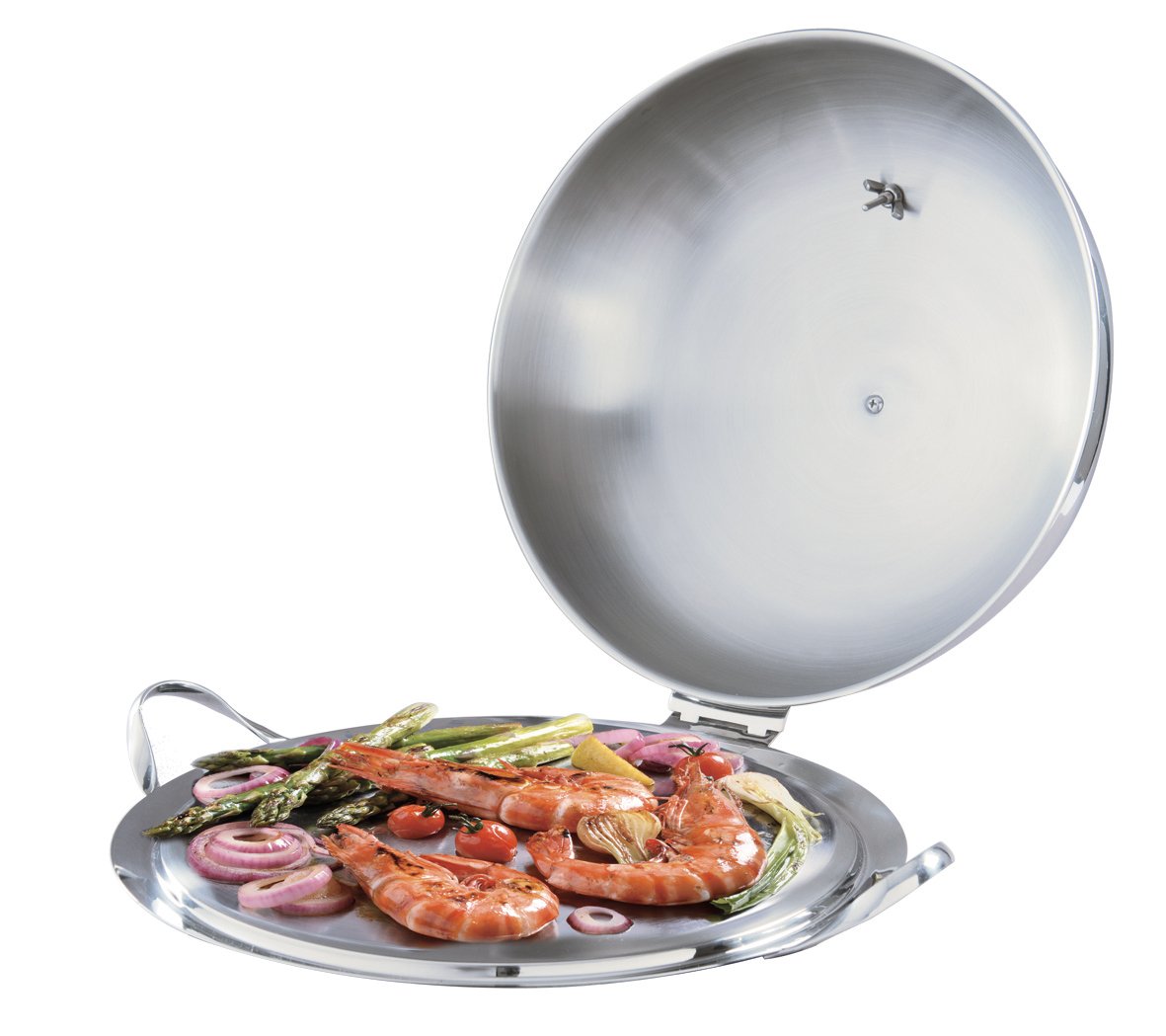 O'Plancha Professional Griddle Pan with Lid & Accessories Set - Heavy Duty Cast Iron Cookware for BBQ, Camping, Outdoor Cooking & Home Kitchen Use