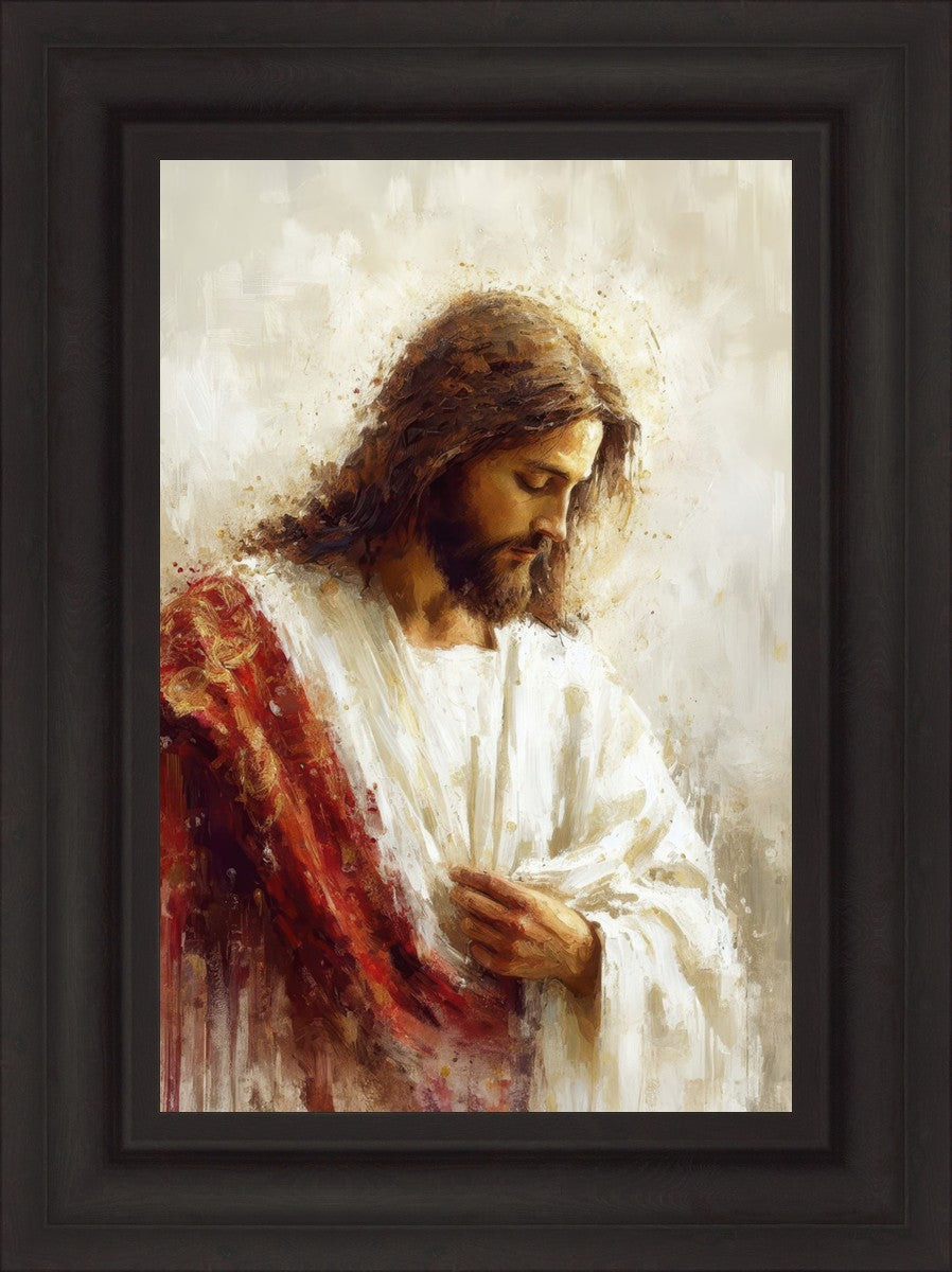 Jesus Christ in Red Robes - Religious Wall Art for Home & Church Decor - Perfect for Prayer Rooms, Sunday Schools & Christian Gifts