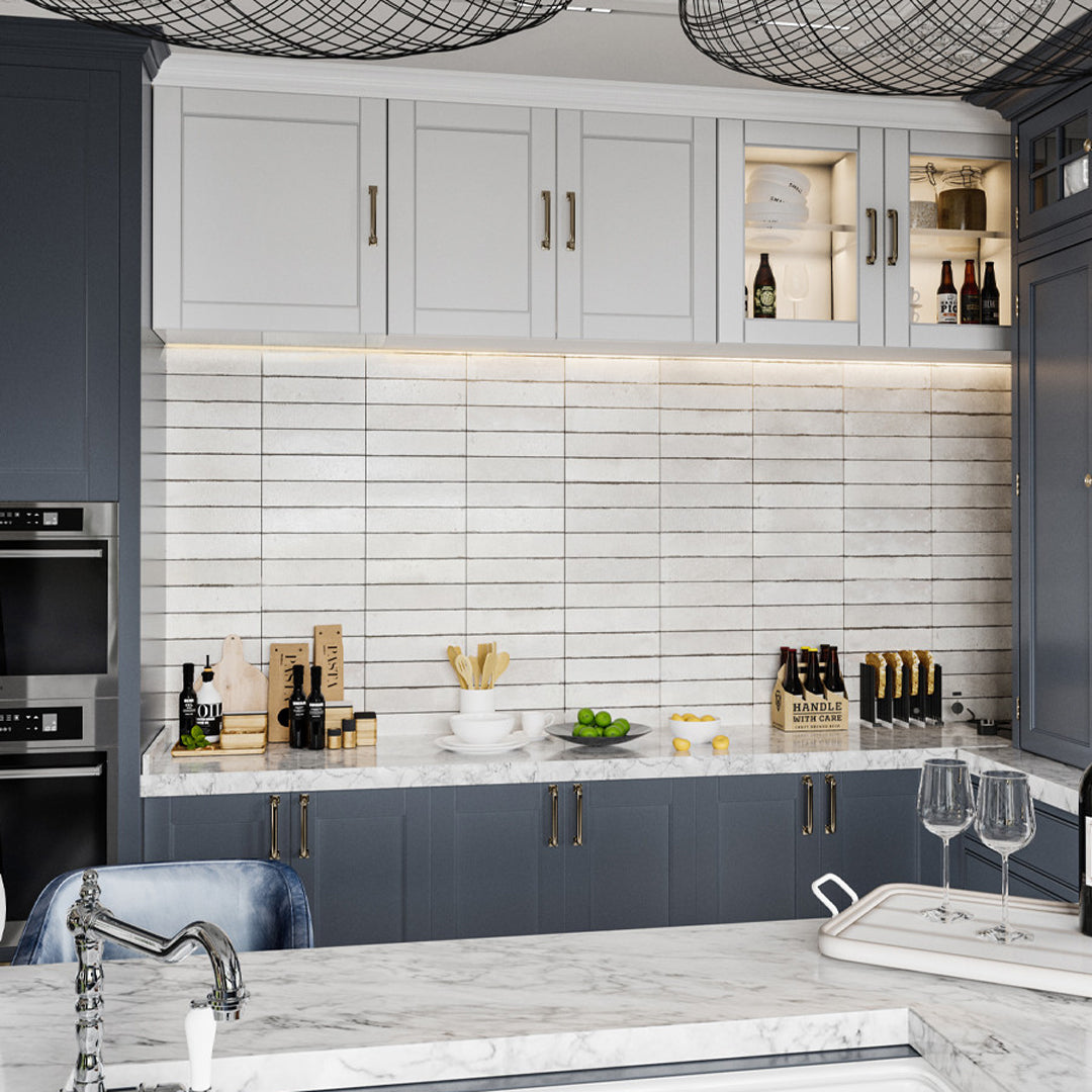 Chelsea Soho Zellige Porcelain Tile - Handmade Glazed Ceramic Wall & Floor Tiles - Perfect for Kitchen Backsplash, Bathroom & Pool Designs in Orange County