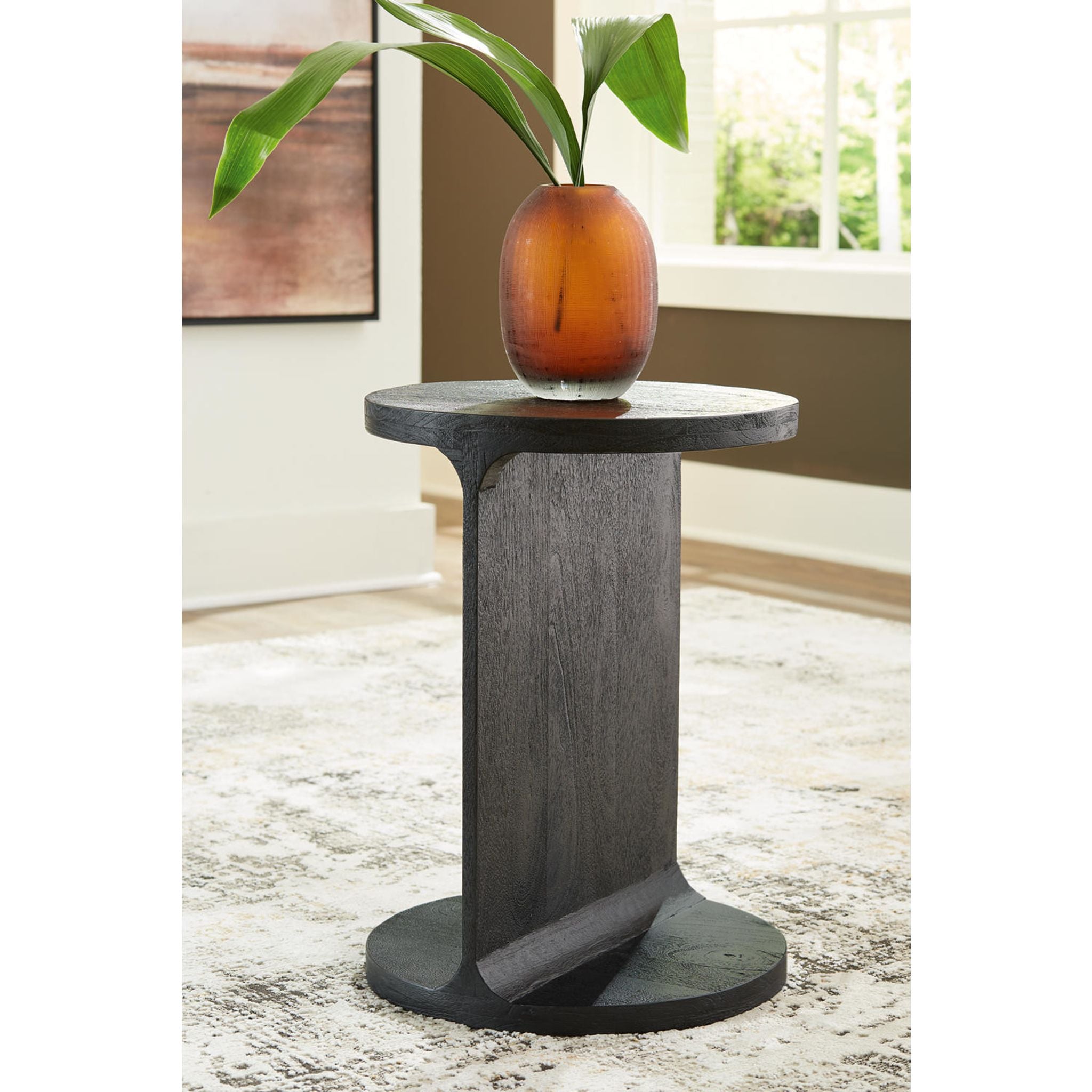 Adderley Black Accent Table - Stylish End Table for Living Room, Bedroom, or Office Decor
