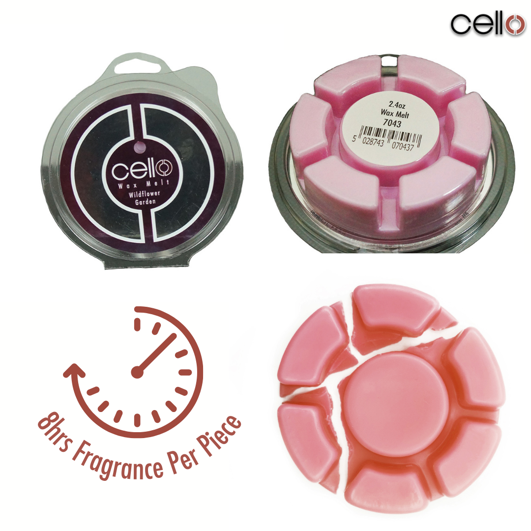Premium Cello Wax Melts - Wildflower Garden Scented Wax Cubes for Warmers | Aromatherapy, Home Fragrance, Relaxation & Stress Relief