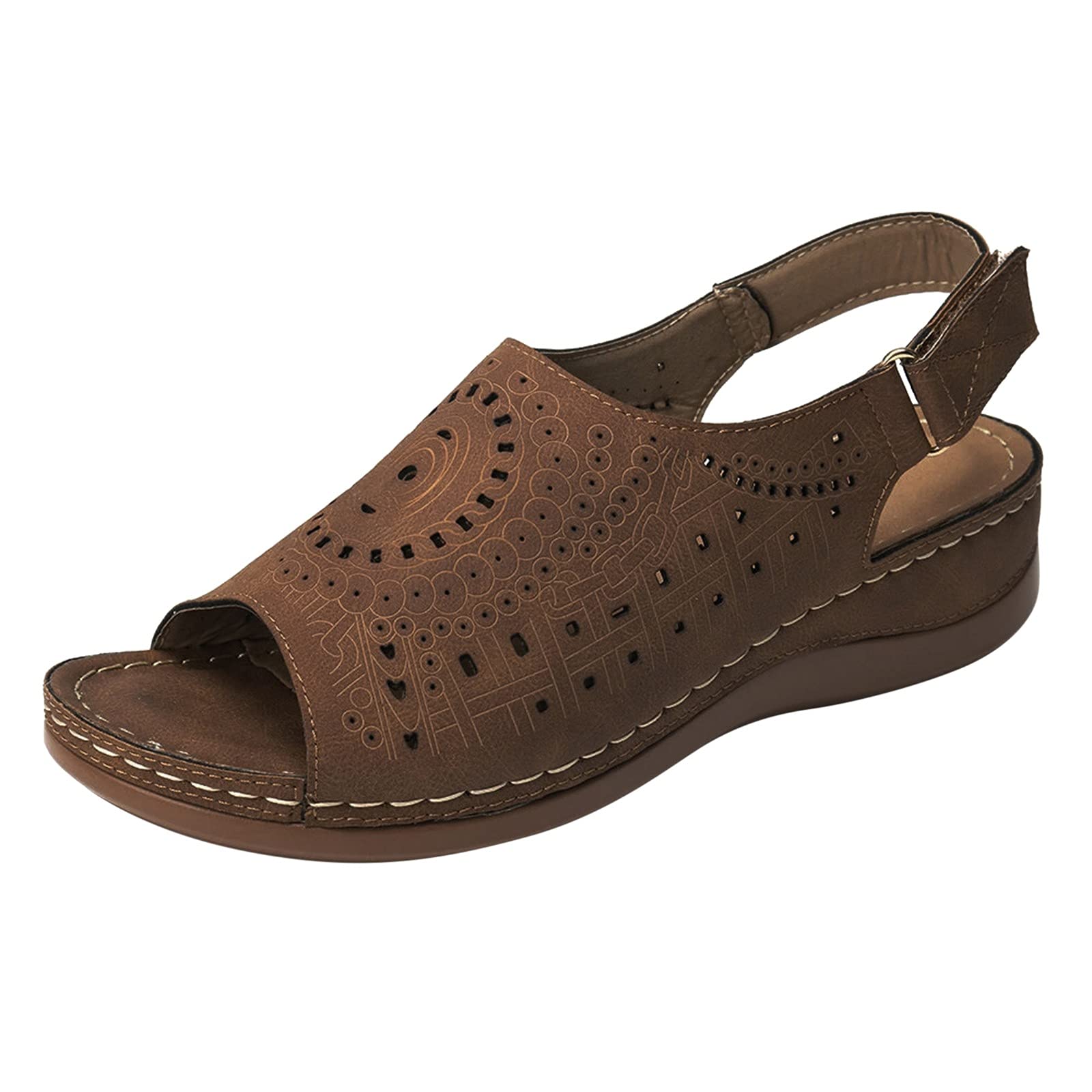 Women's Summer Casual Hollow Out Wedge Sandals - Peep Toe Beach Platform Sandals for Women | Perfect for Vacation, Walking & Outdoor Activities