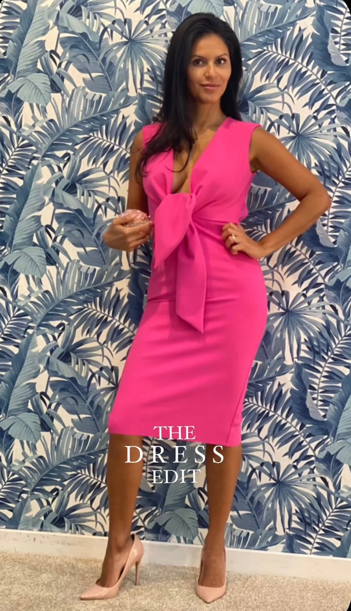 Greta Constantine Charo Multi-Styling Bow Tying Dress - Elegant Women's Party & Evening Gown for Weddings, Cocktails & Special Occasions