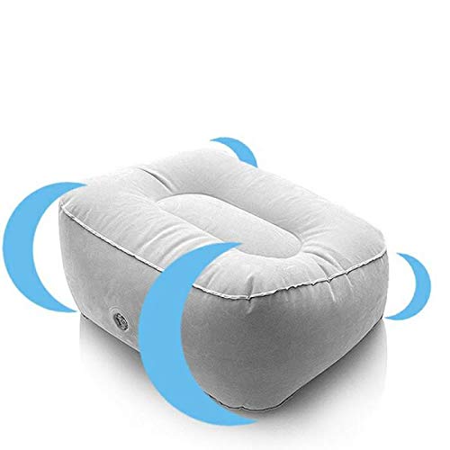 YAGVIZ Inflatable Foot Rest Pillow for Travel - Portable PVC Foot Rest Cushion for Airplane, Train, Car & Kids Bed - Perfect for Massage, Relaxation & Comfort During Long Trips