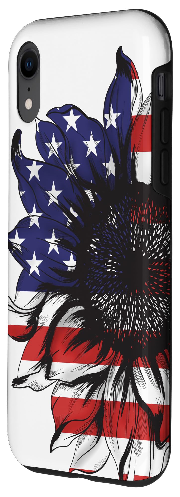 Patriotic iPhone XR Phone Case with Sunflower & American Flag Design - Perfect Gift for Women, Girls, Teens - Ideal for Daily Use, Travel, and Special Occasions